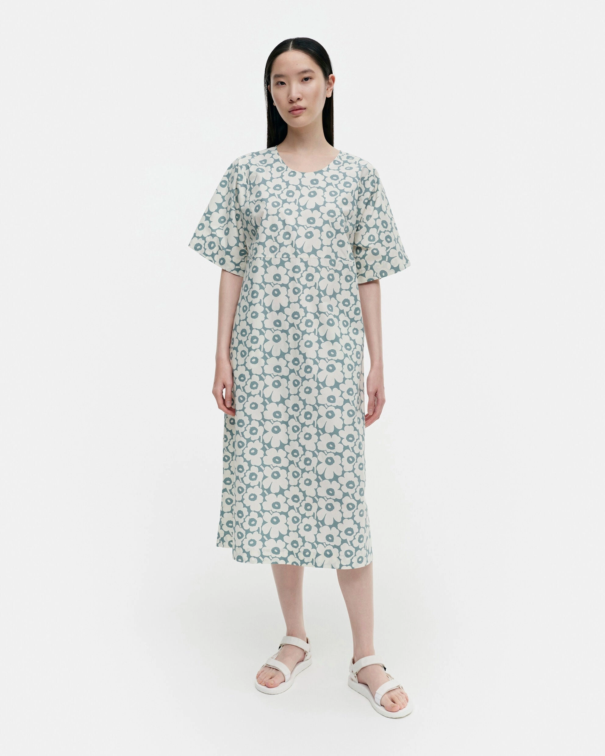 Boho Mood Asia Unikko Gravyyri Cotton Poplin Short Sleeve Dress