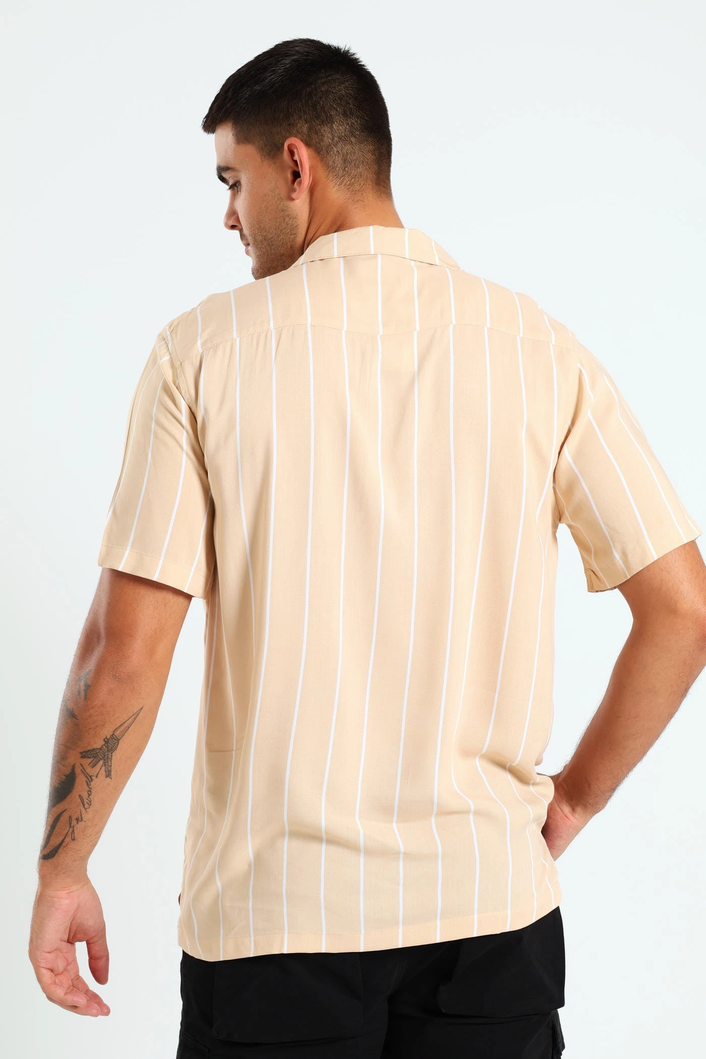 Soft Finish Thin Stripe Shirt - Stone