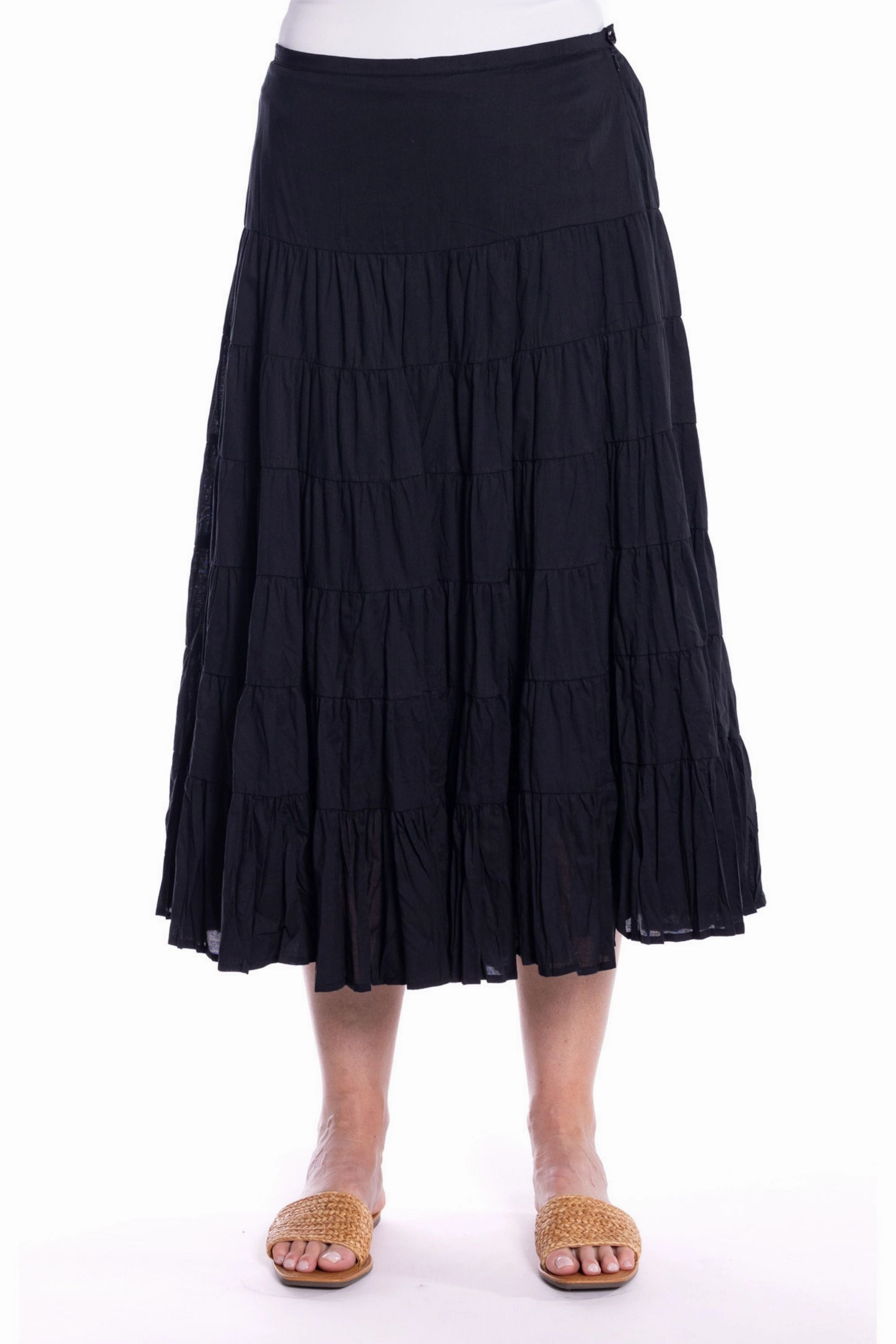 Flared hem urban scene VOILE TIERED SKIRT - CLM486
