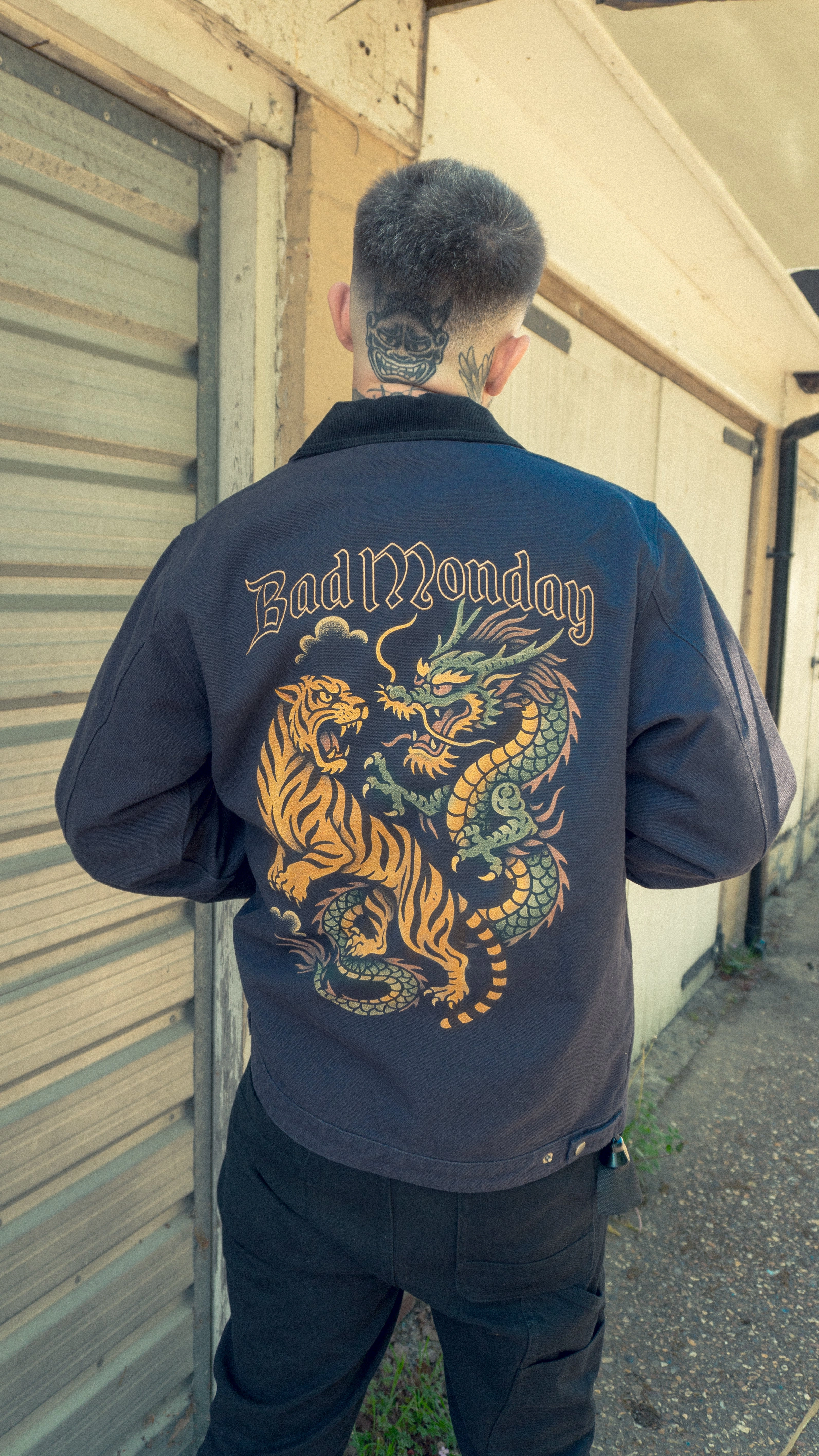 Modern Fit Windproof Thermal Shell Tiger Dragon Work Jacket