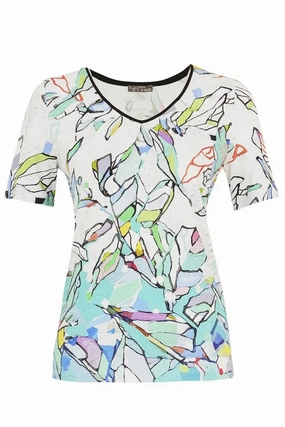 V NECK TOP - 25613DC Durable Material