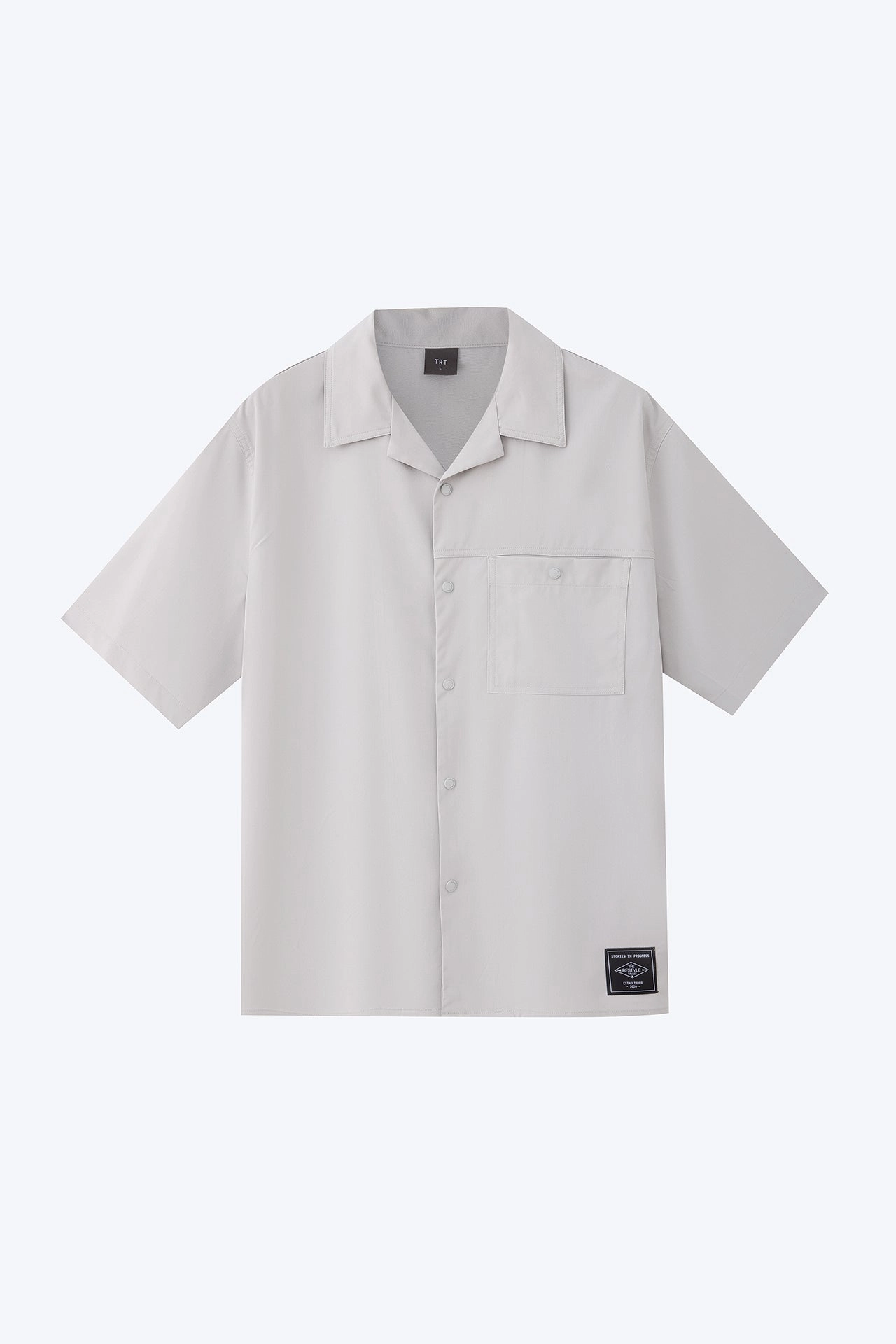 Elderly clothing Single Pocket Snap Button Shirt - Silver [AT]