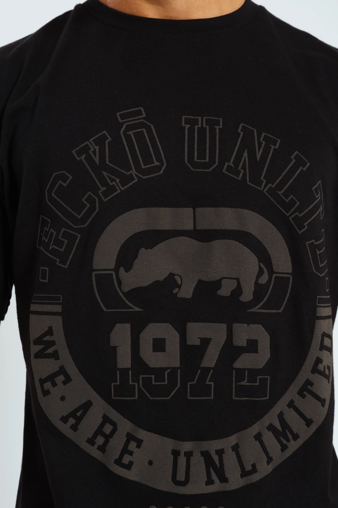 Tonal Rhino Tee - Black Eco Friendly Production