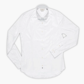 Relaxed Torso Fit Clamenc shirt satin stretch (ice white)