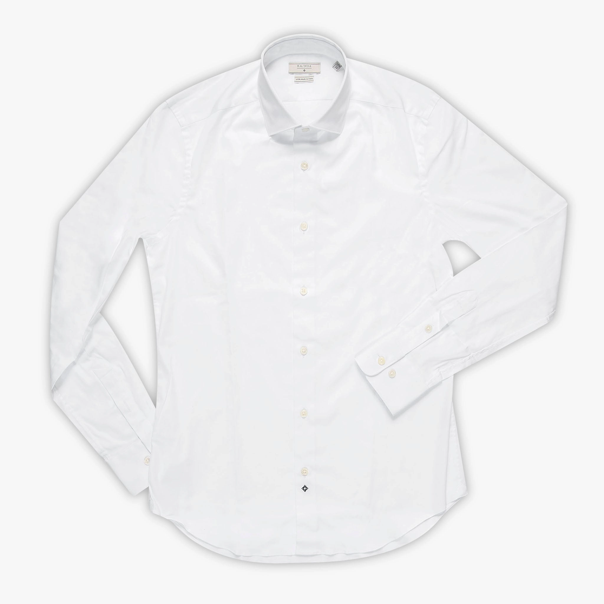Relaxed Torso Fit Clamenc shirt satin stretch (ice white)