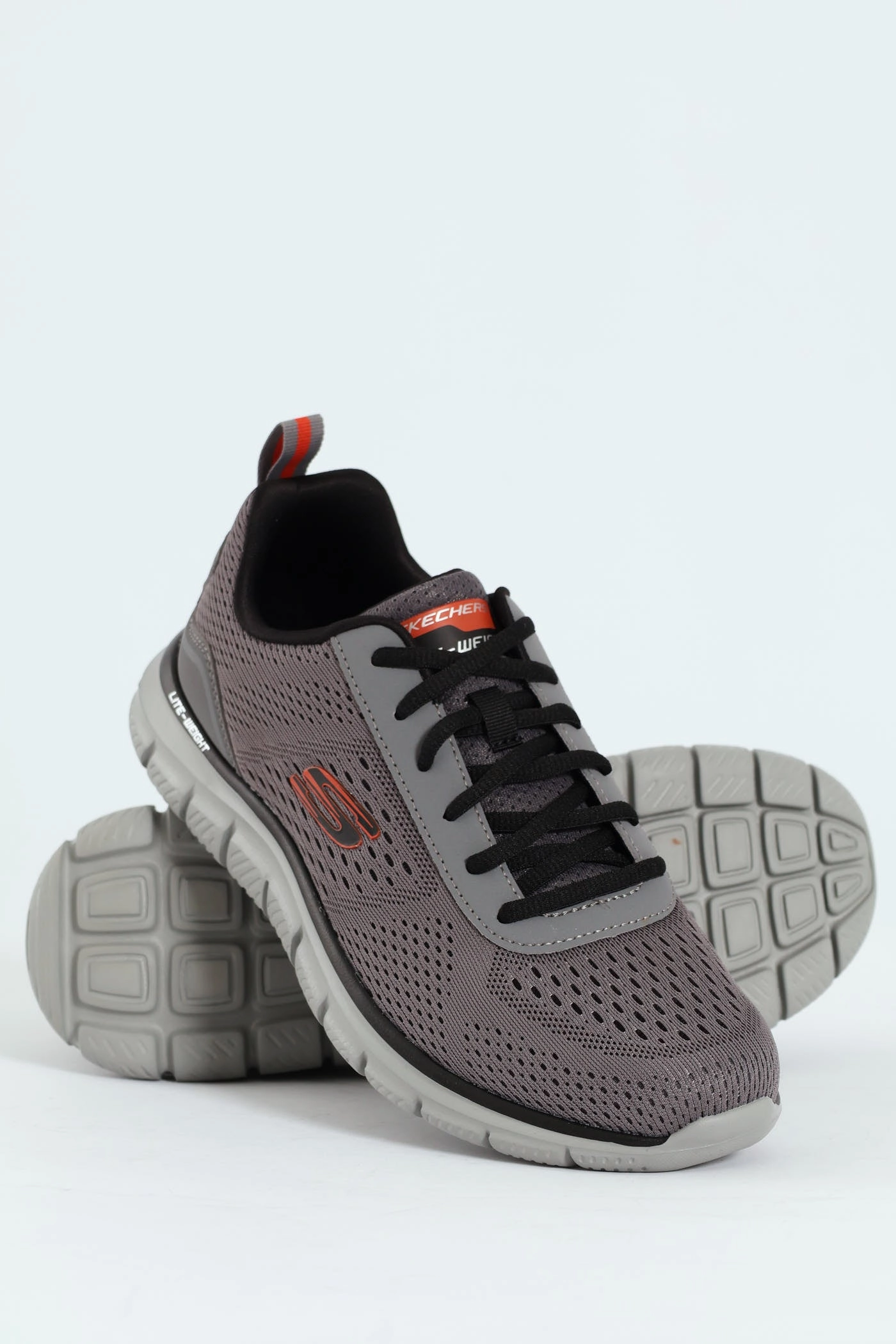 Track Lace Up Trainer - Grey Injection Molded Construction Contoured Support