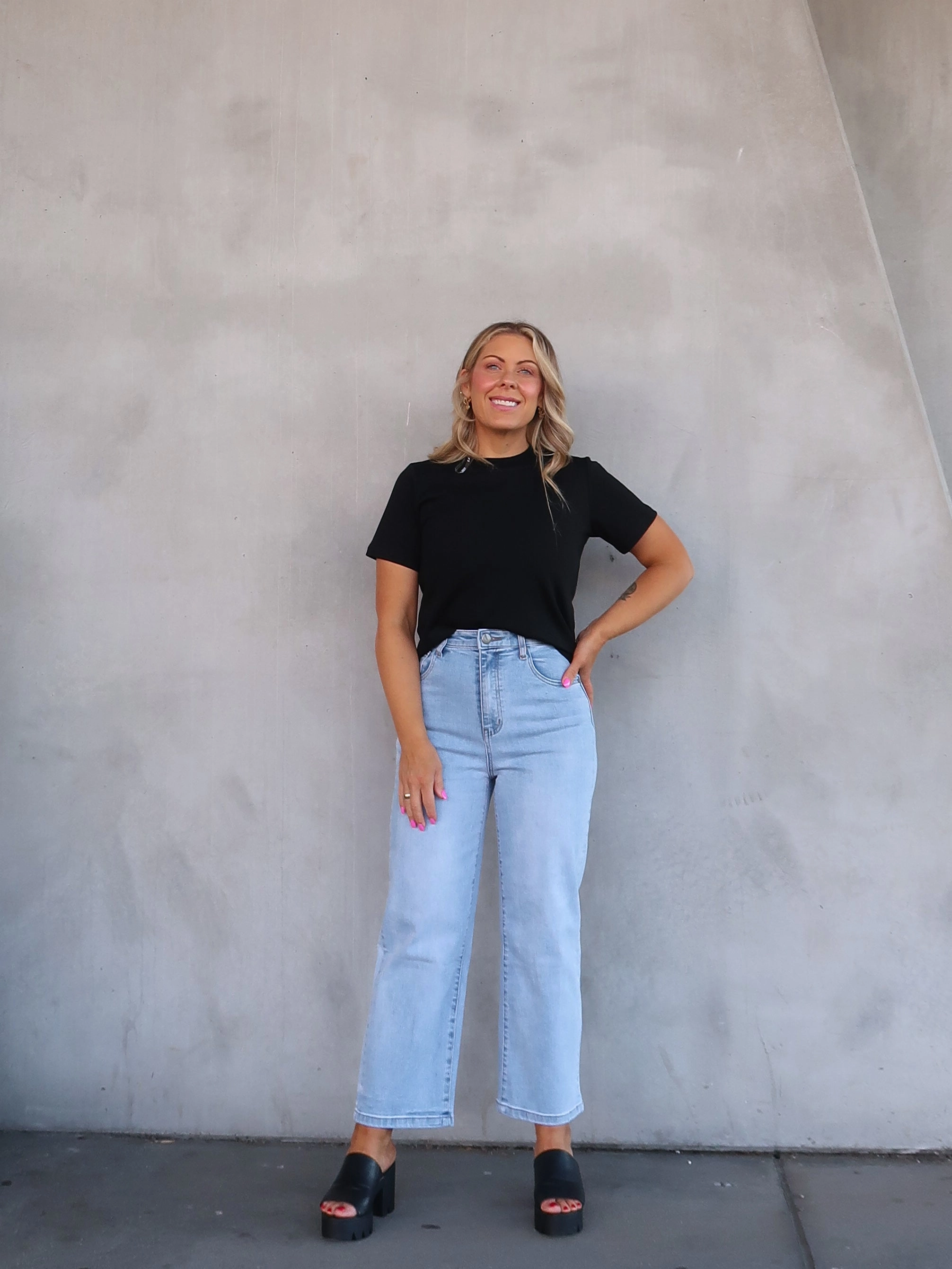 Minimalist Design Blended Style Grayson Jeans - Light Blue