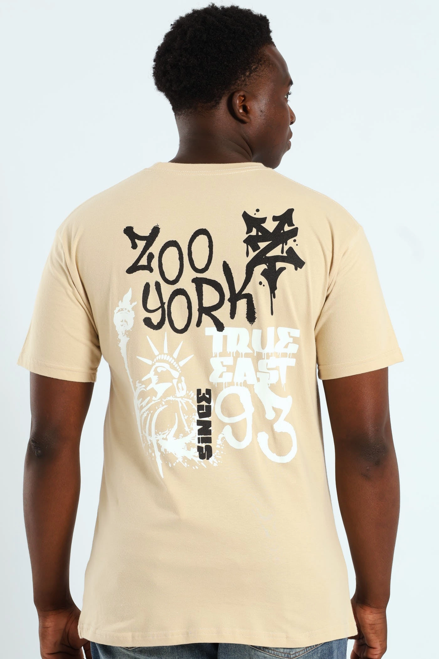 Everyday Wearable Script Back Print Tee - Stone