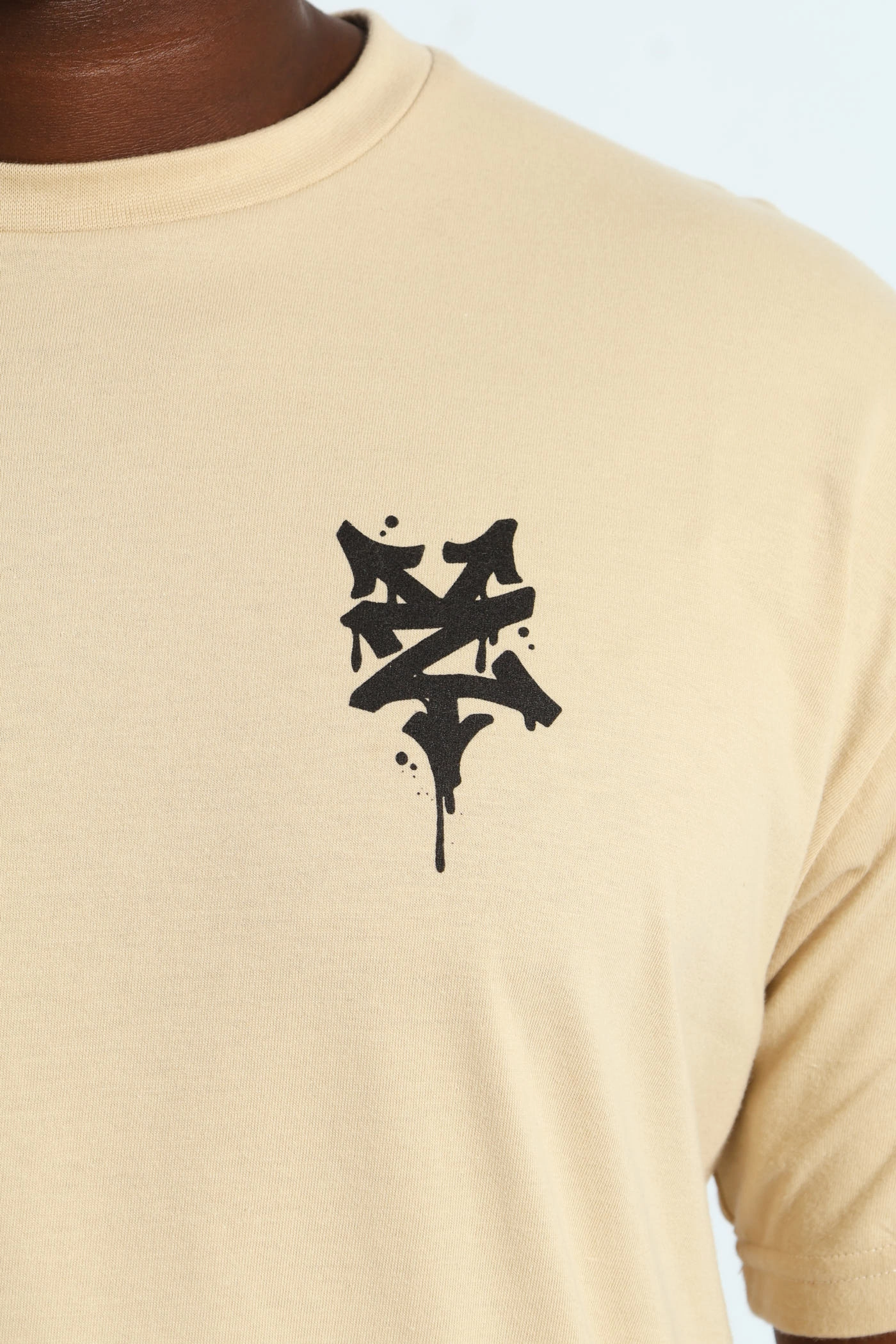 Script Back Print Tee - Stone Smart Comfort