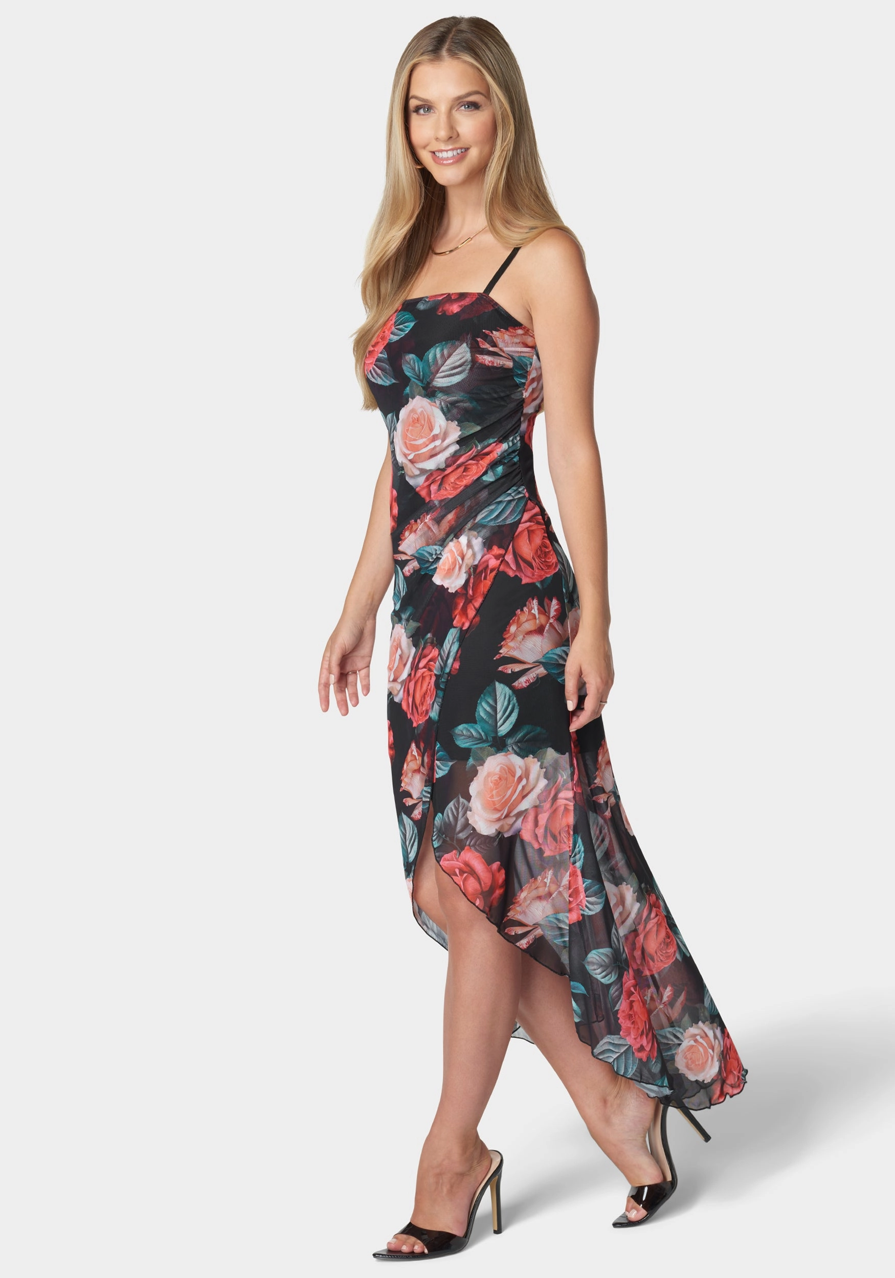 Monochrome Mood Grab Quick Isabella Hi-Low Mesh Dress