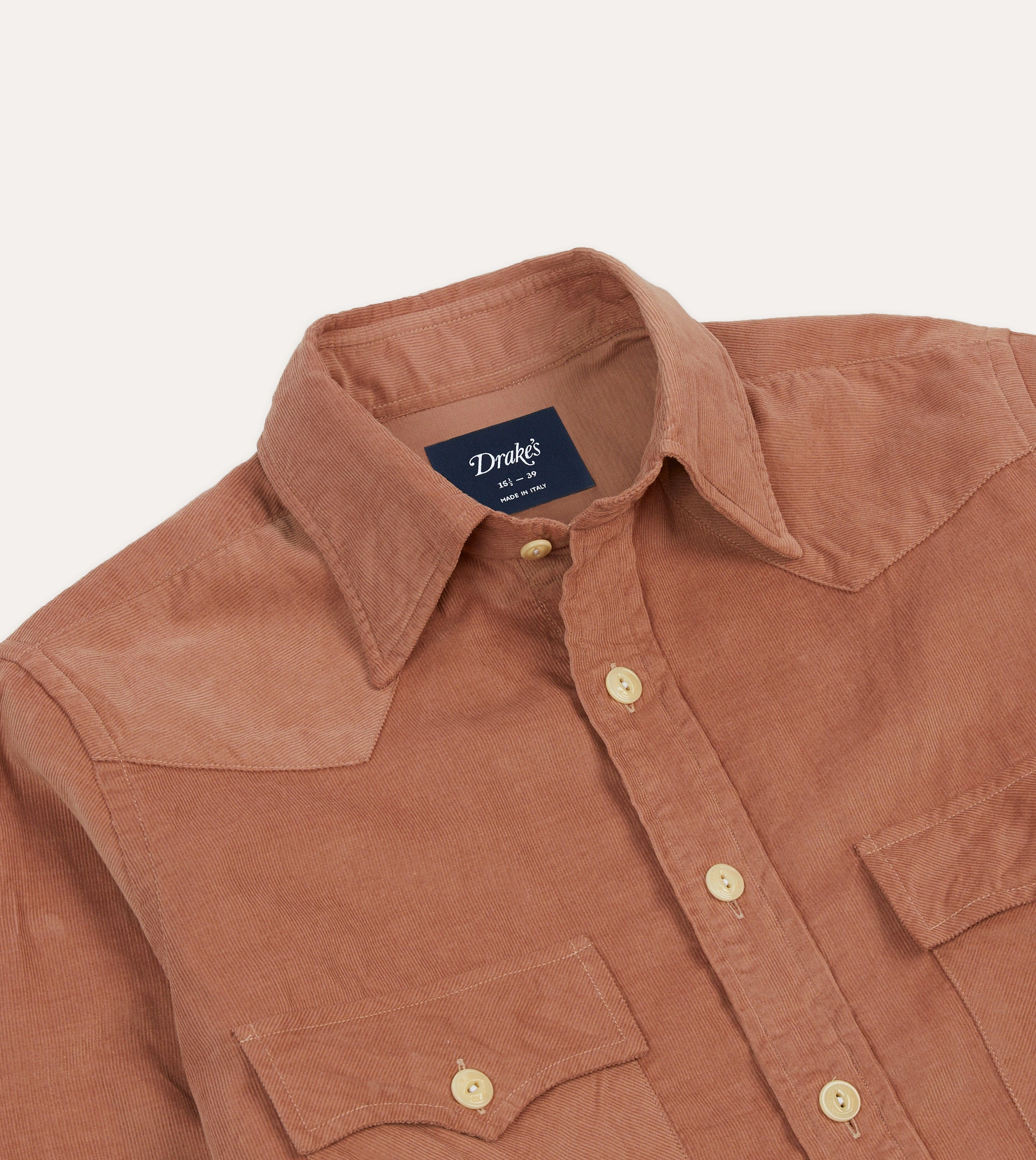Night Out Washed Red Corduroy Two-Pocket Western Shirt