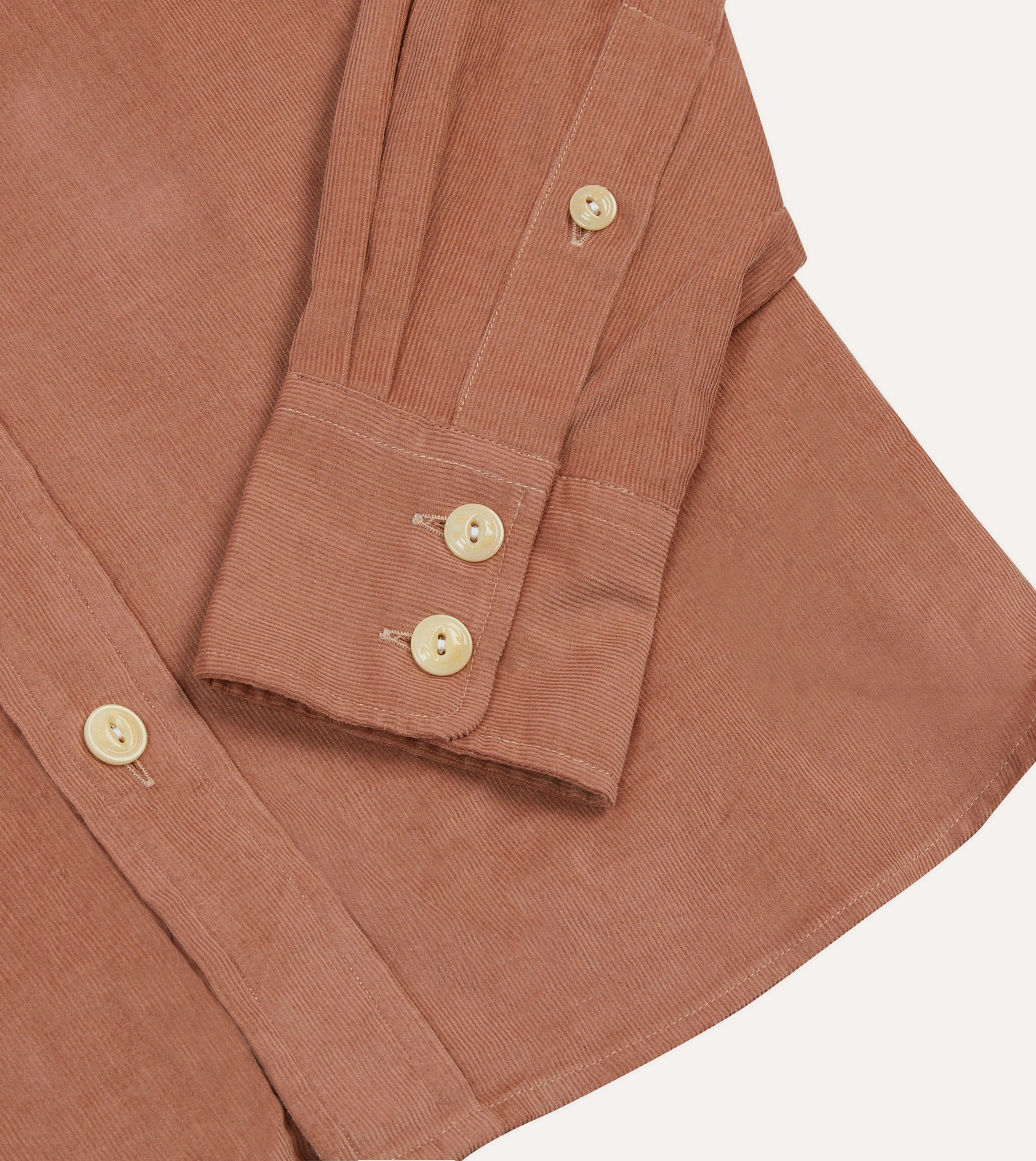 Breathable Underarm Vents Washed Red Corduroy Two-Pocket Western Shirt