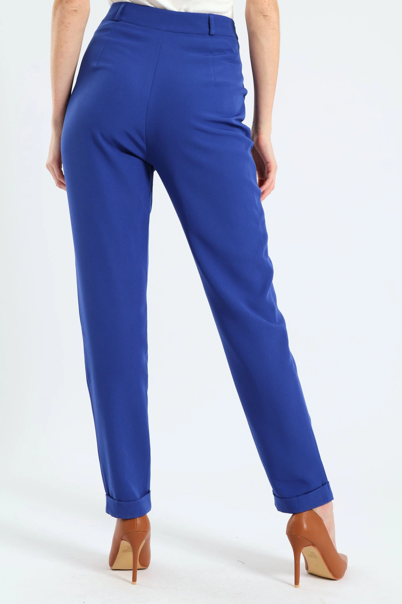 Moisture Wicking Technology Turn Up Hem Tapered Leg Pant - Cobalt