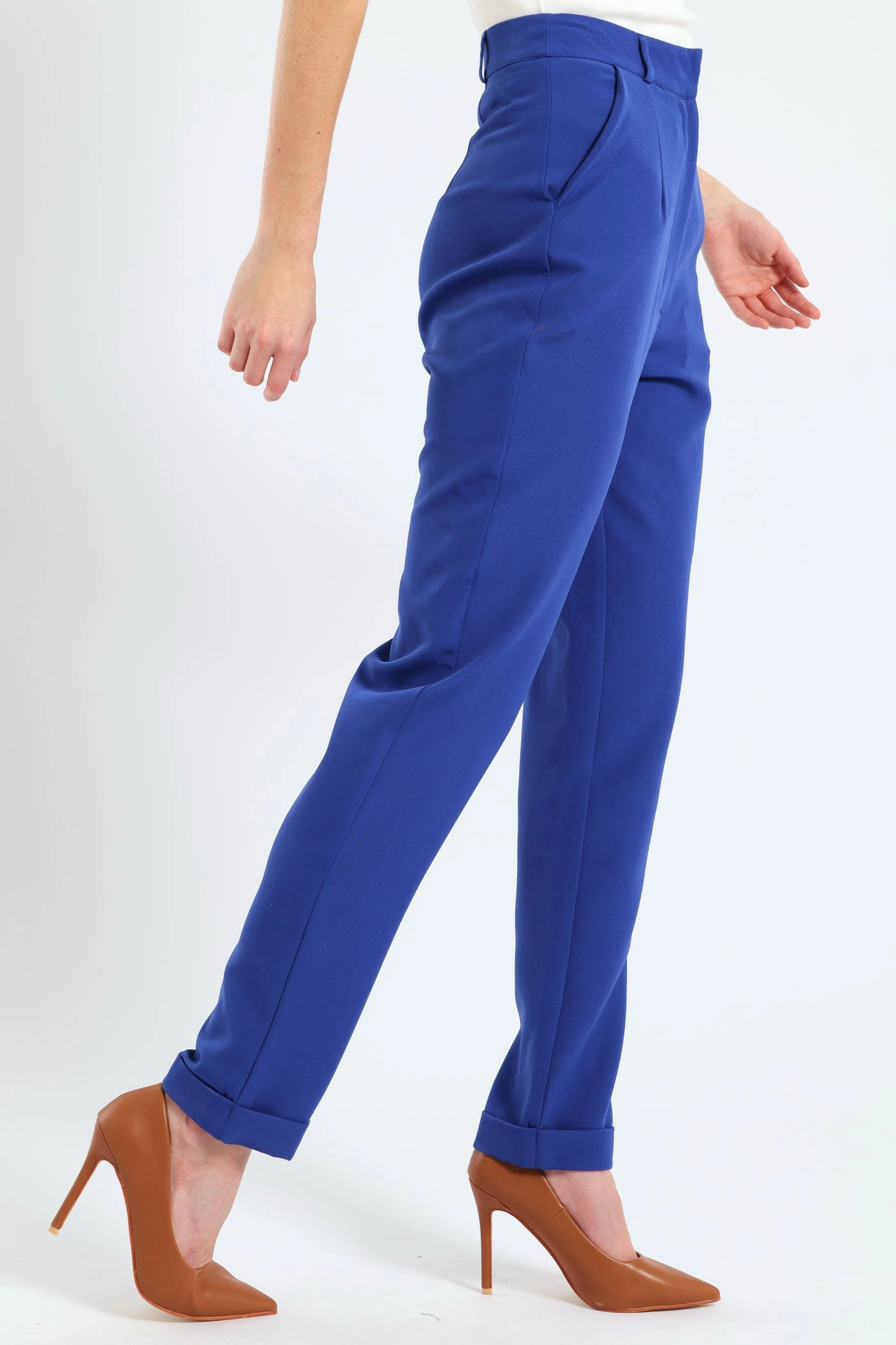 Turn Up Hem Tapered Leg Pant - Cobalt Functional Comfort