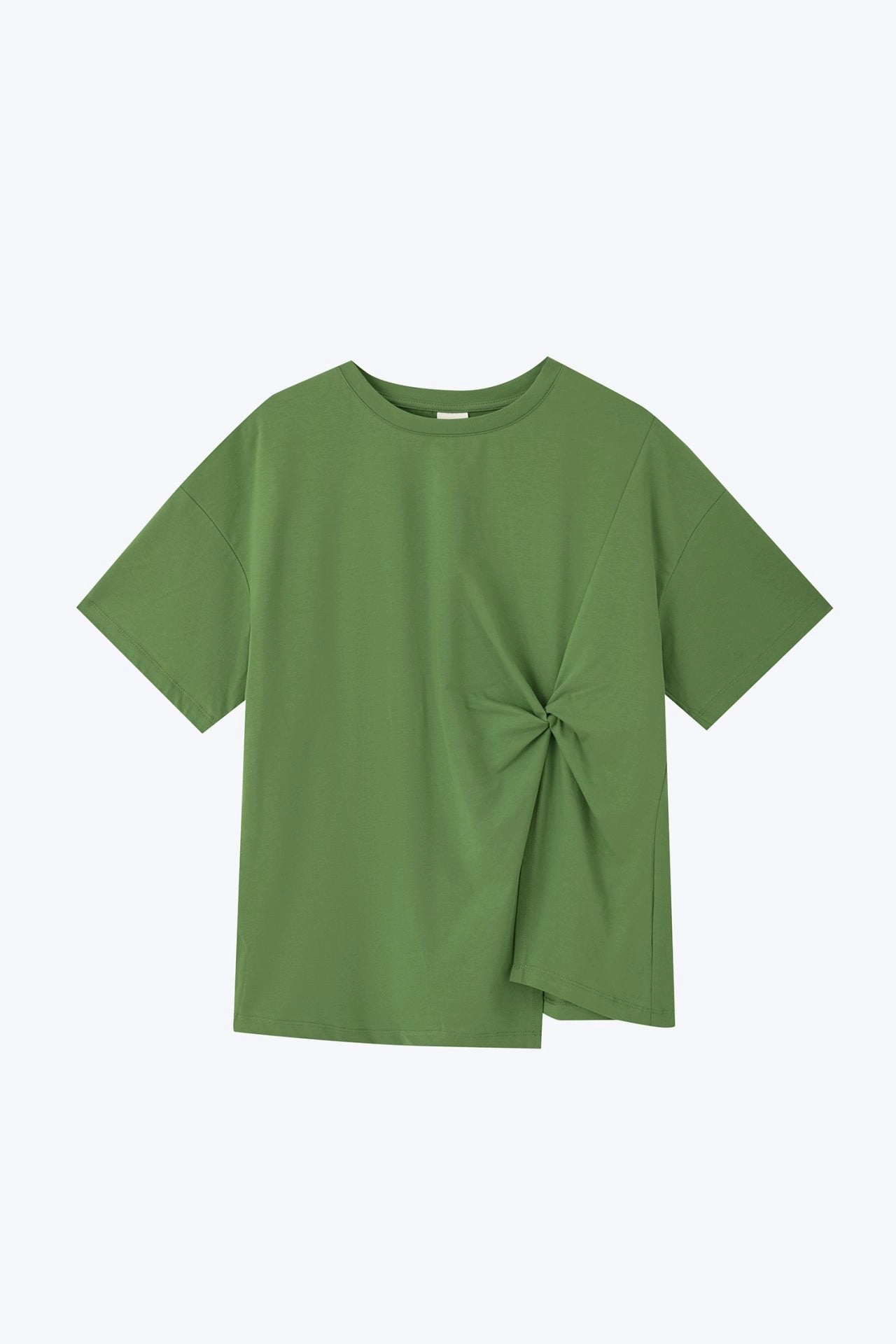 Twist Knot Tee - Clover Green [AT] Trendy All-Day Easy Fit Wear