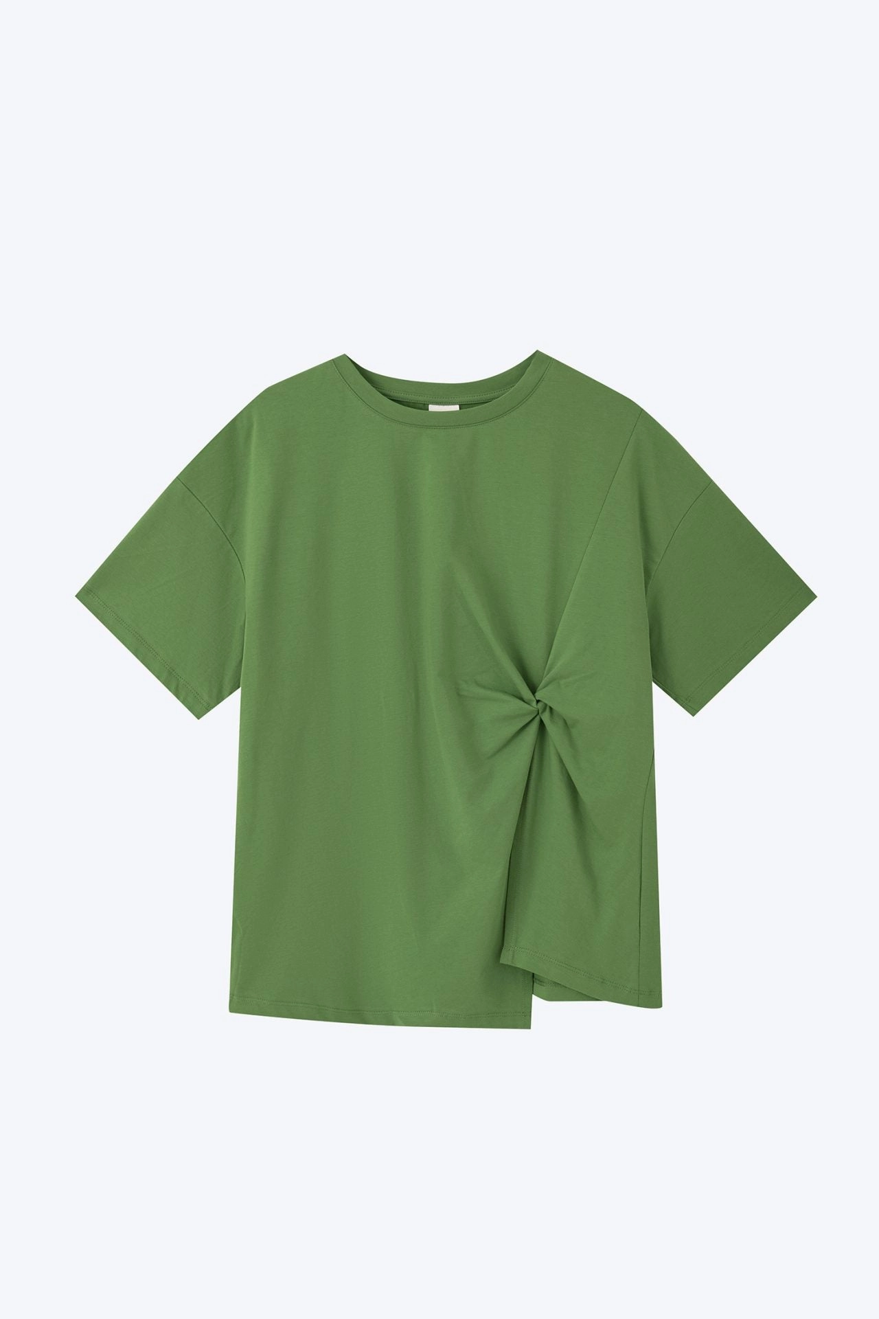 Ultra Soft Blend Layerable Look Twist Knot Tee - Clover Green [AT]