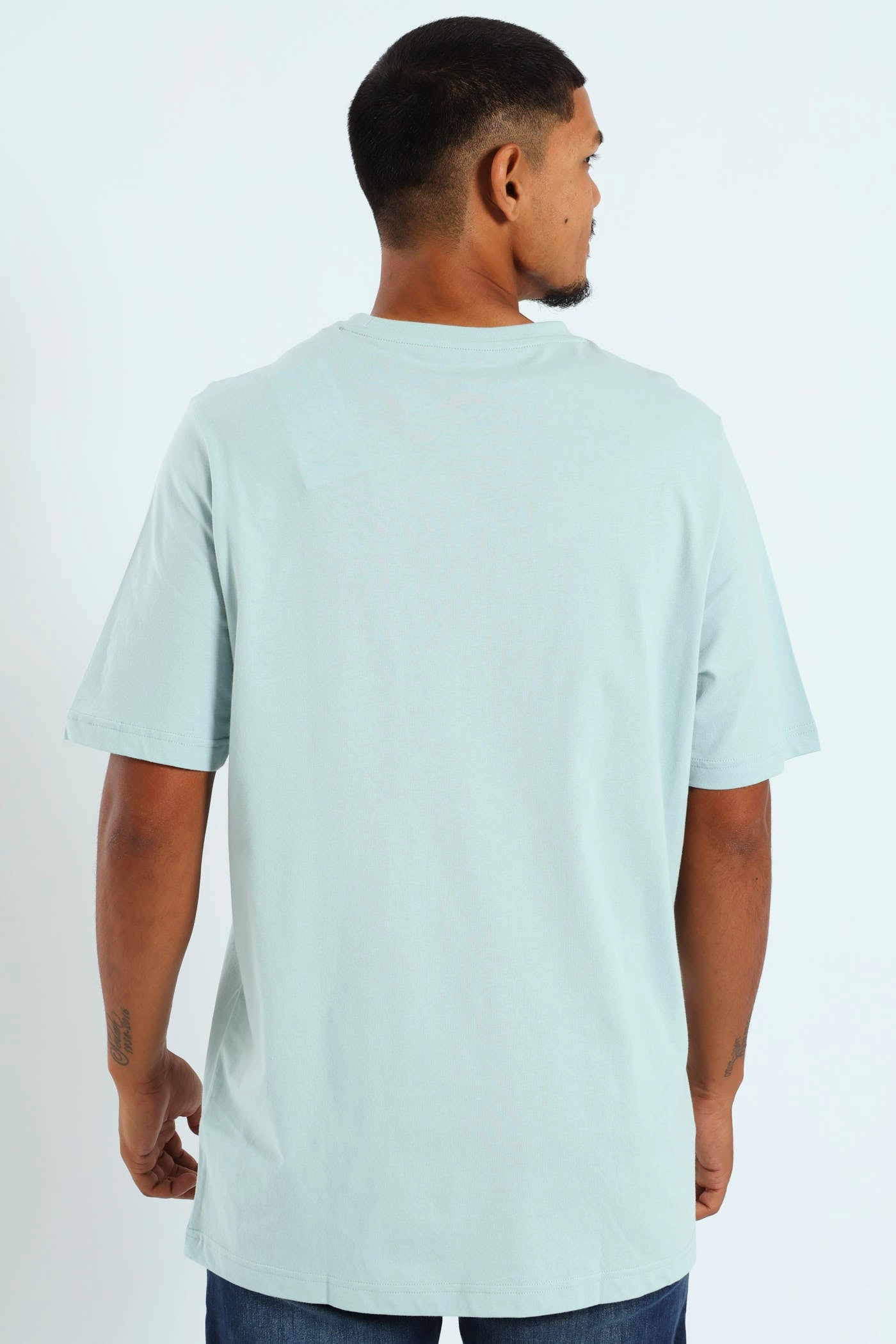 Adult sophistication Quality Comfort Two Colour Small No.1 Logo Tee - Light Turquoise