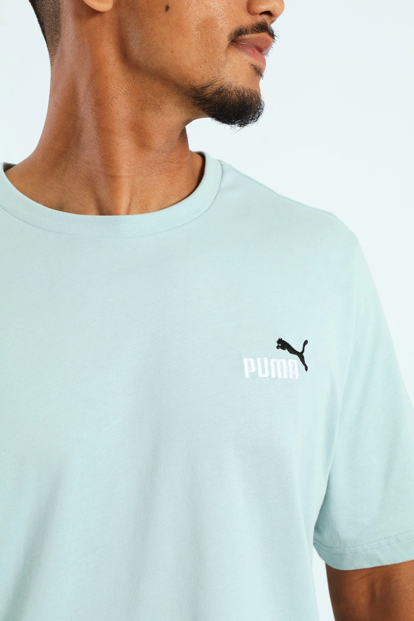 Effortless Layer Two Colour Small No.1 Logo Tee - Light Turquoise