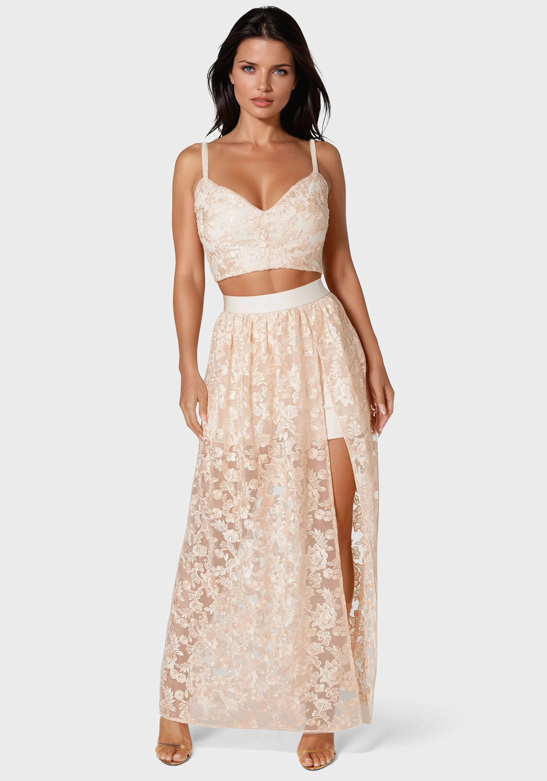 Bold Simplicity Two Piece Embroidered Gown