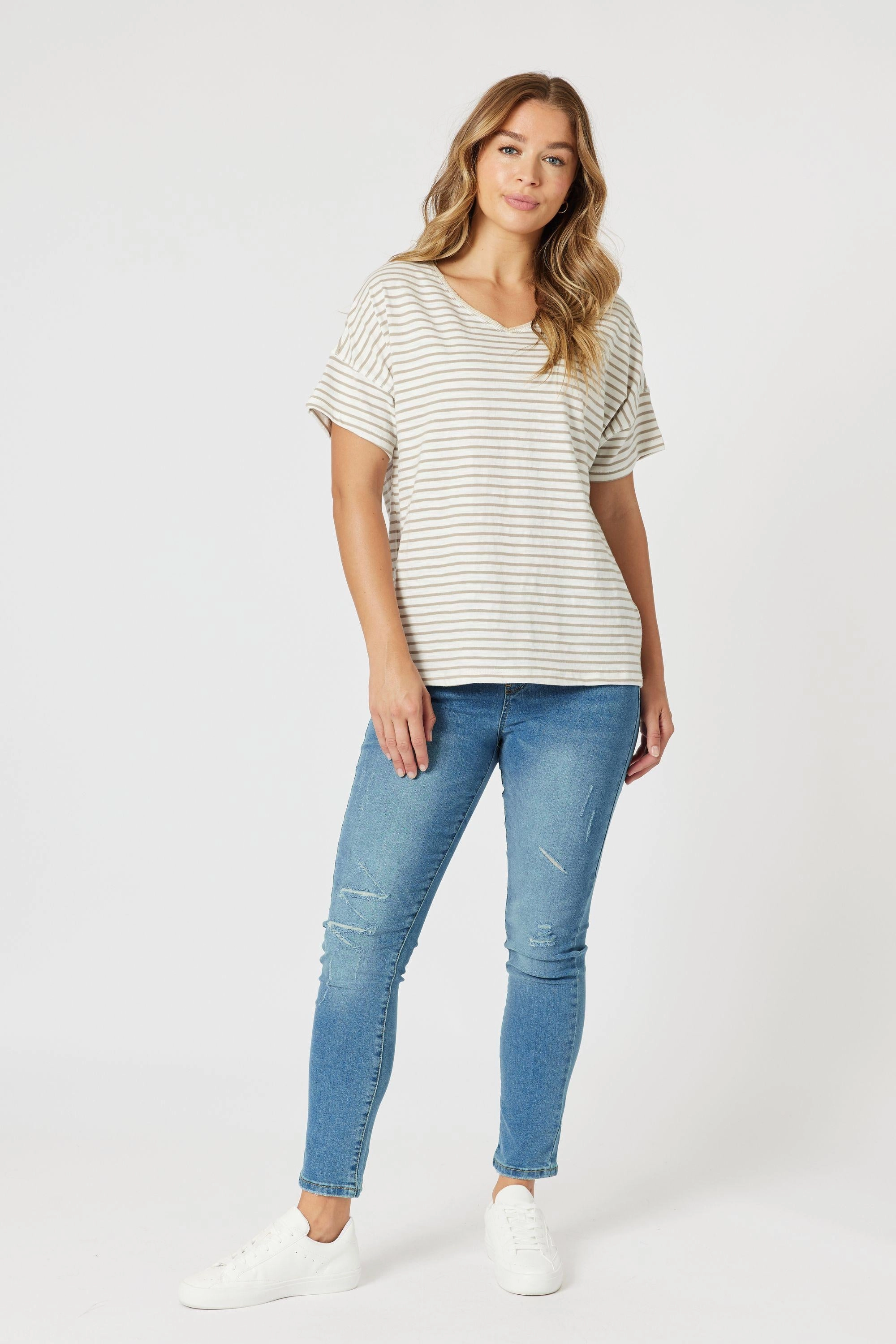 quick dry Seasonal Wear TYLA STRIPE TEE - 47873T