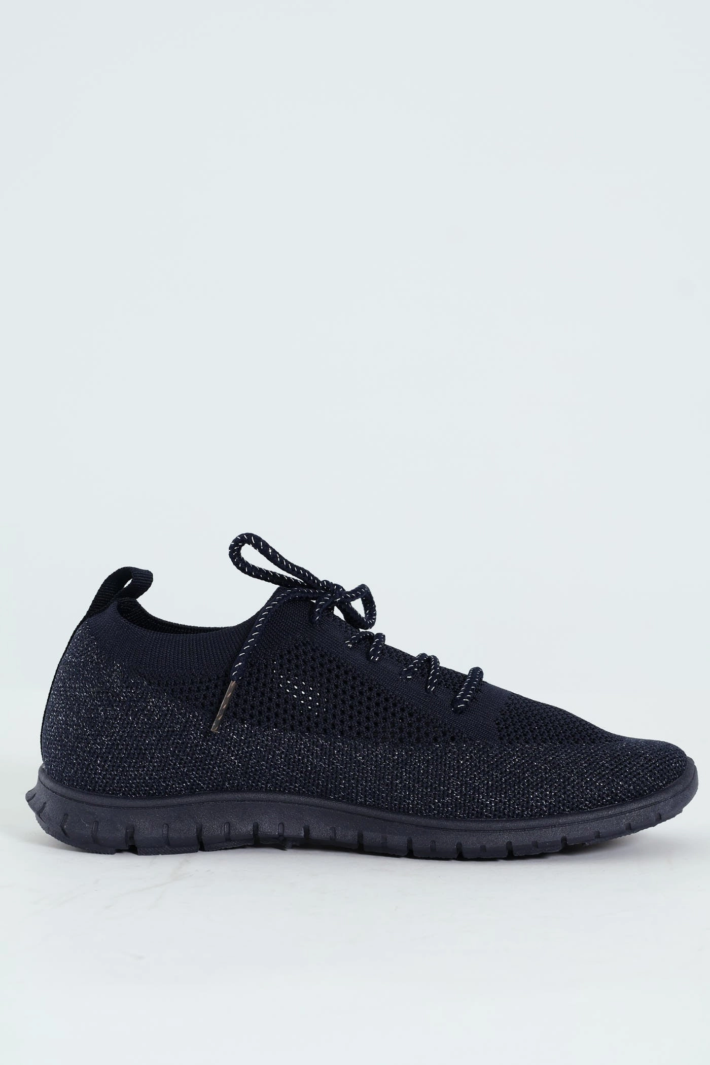 Energy Return Cushioning Airflow Circulation Channels Nansen Bungee Cord Knit Slip On Sneaker - Navy