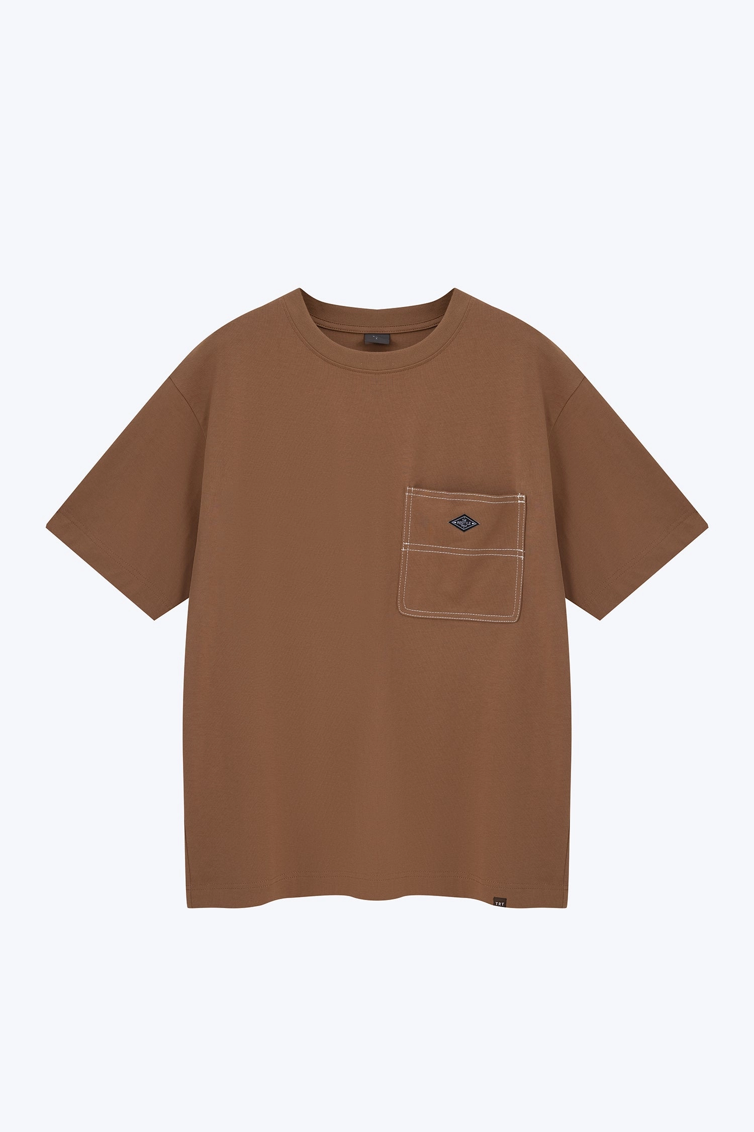 RawEdgedDesign Utility Contrast Pocket Stitch Tee - Coffee