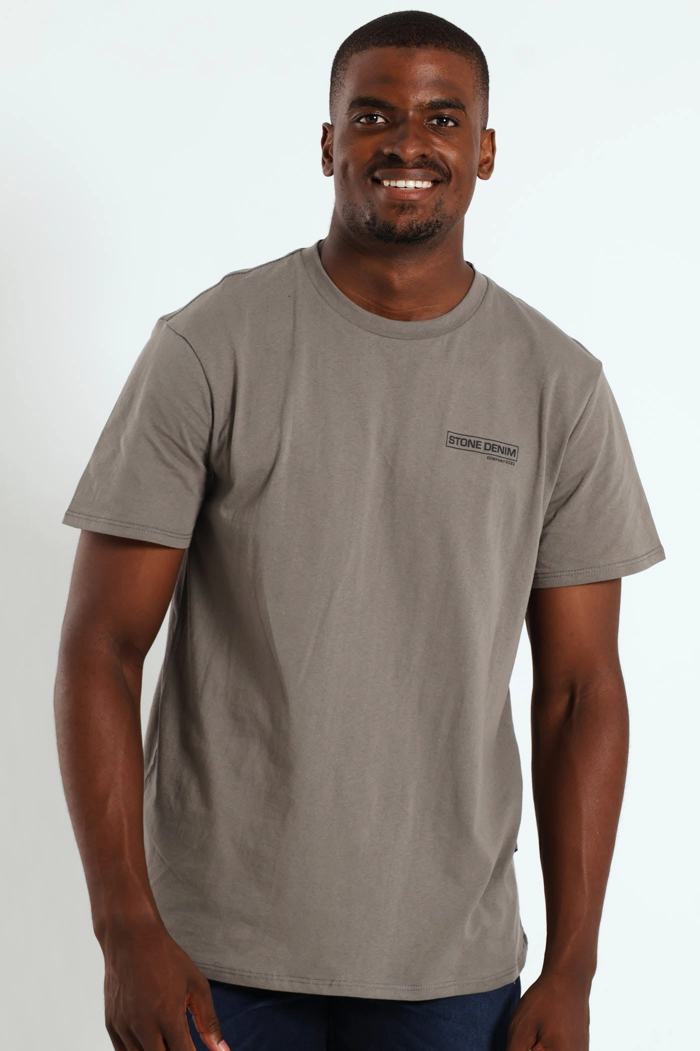 Core Front & Back Print Tee - Gunmetal Water Based Ink