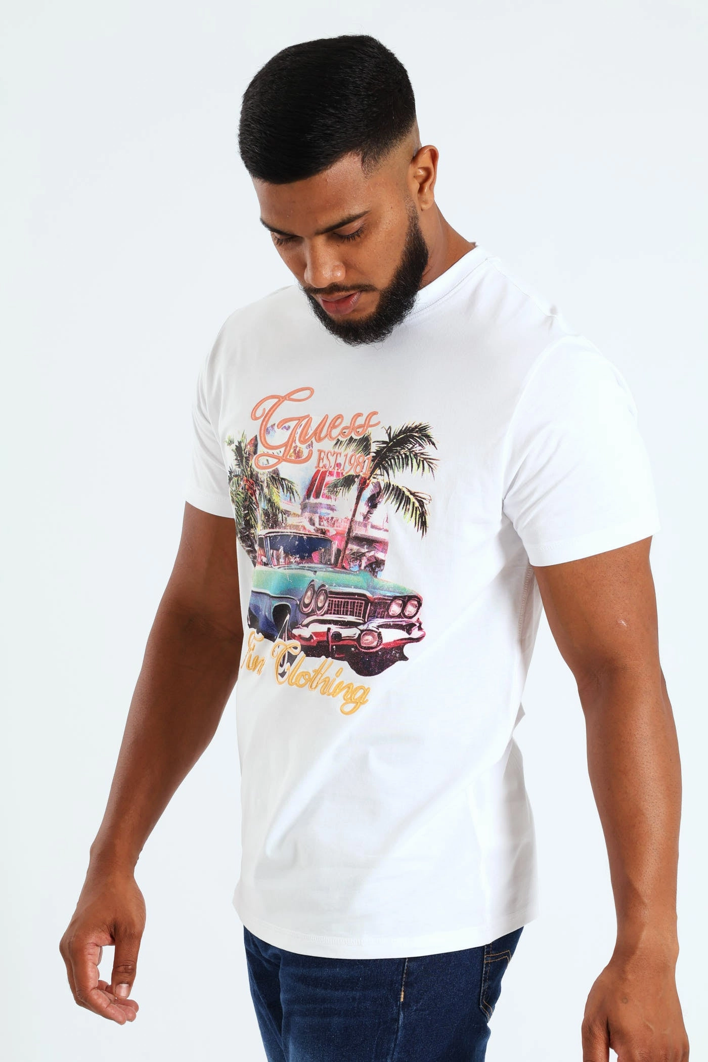 Car Summer Tee - White Yoga flexibility