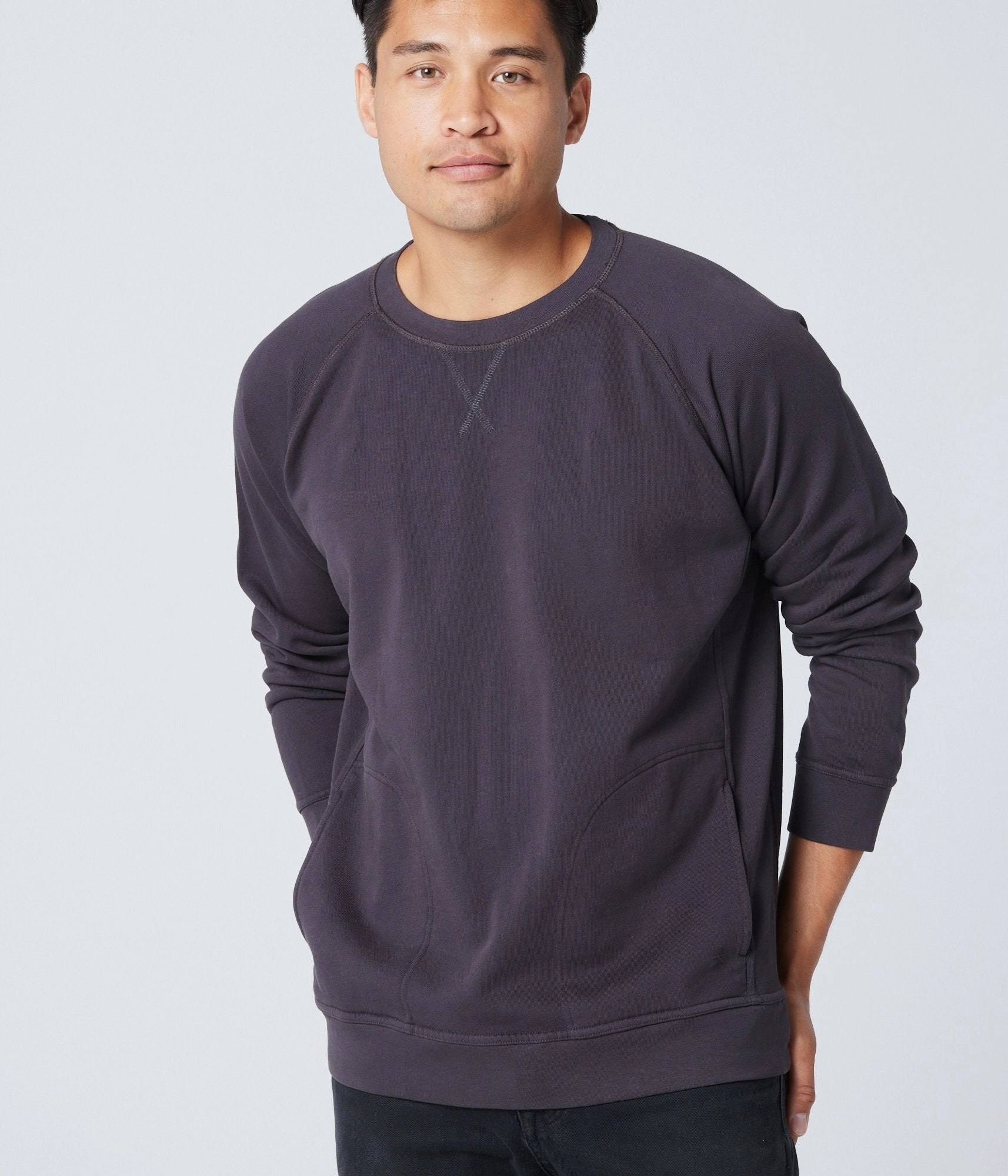 Unisex Pocket Crewneck Sweatshirt - Washed Black NoSlipGripperBand