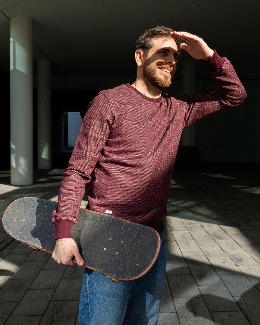 Core Bold BICOLOR CREWNECK / WINE