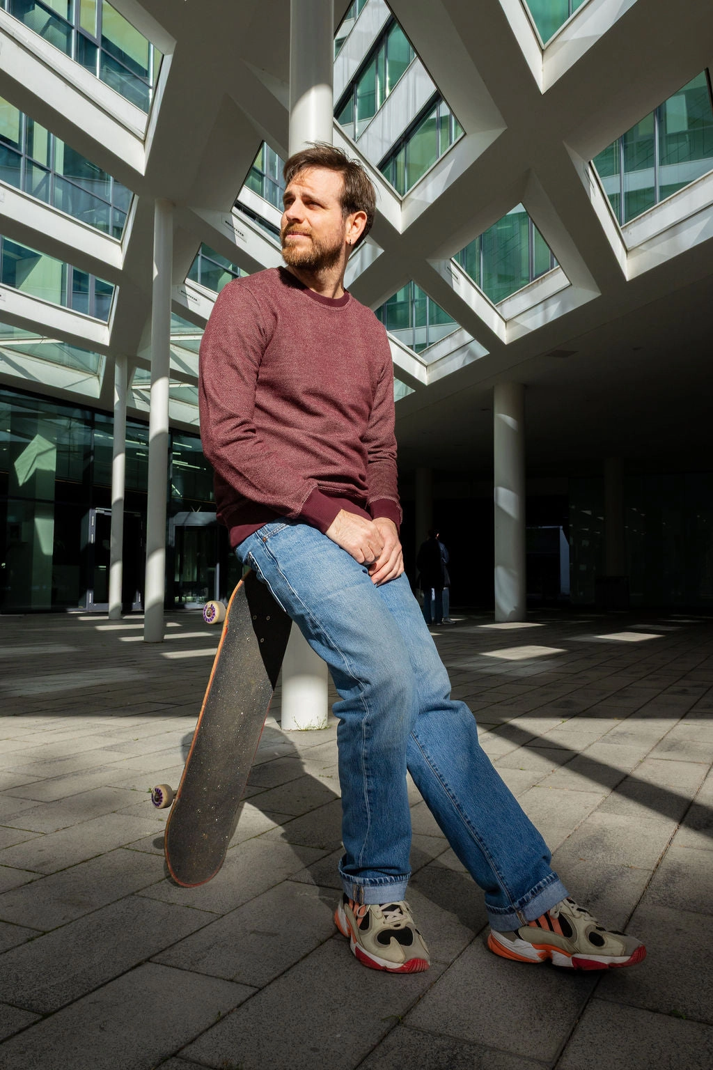 BICOLOR CREWNECK / WINE workout wear Essentials Wear