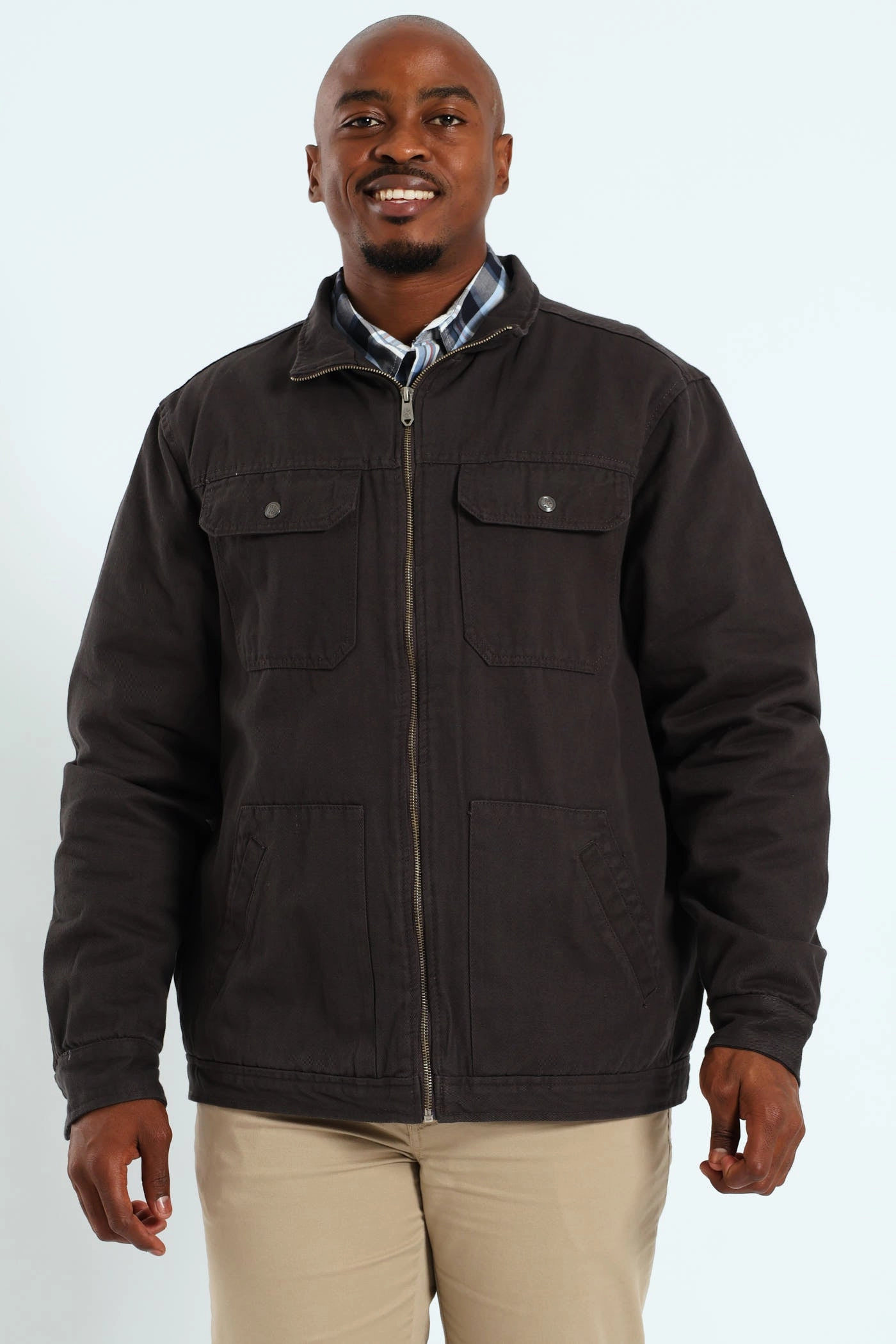 Cotton Trucker Jacket - Charcoal Teflon coating
