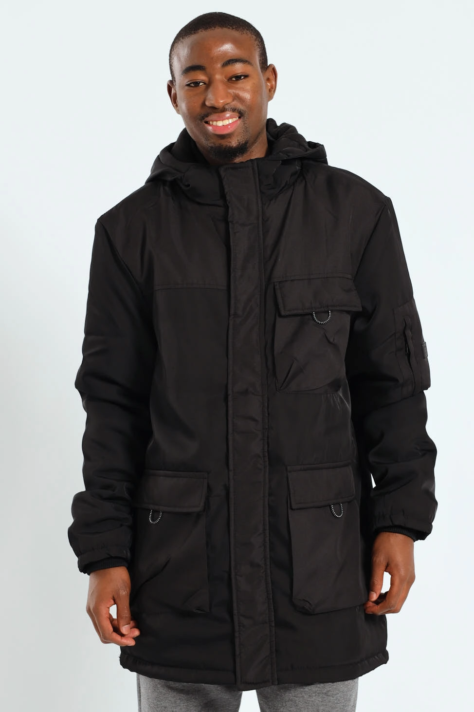 Utility Parka Jacket - Black Seamless construction Windproof Technology