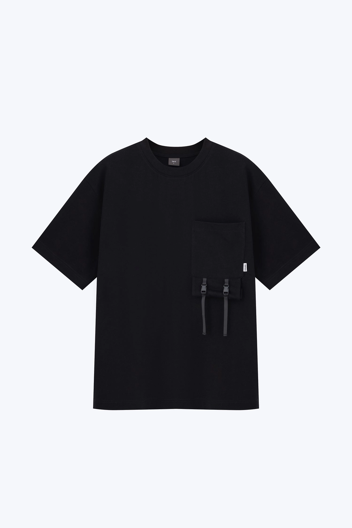Comfortable Cut Utility Roll-Up Pocket Tee - Black
