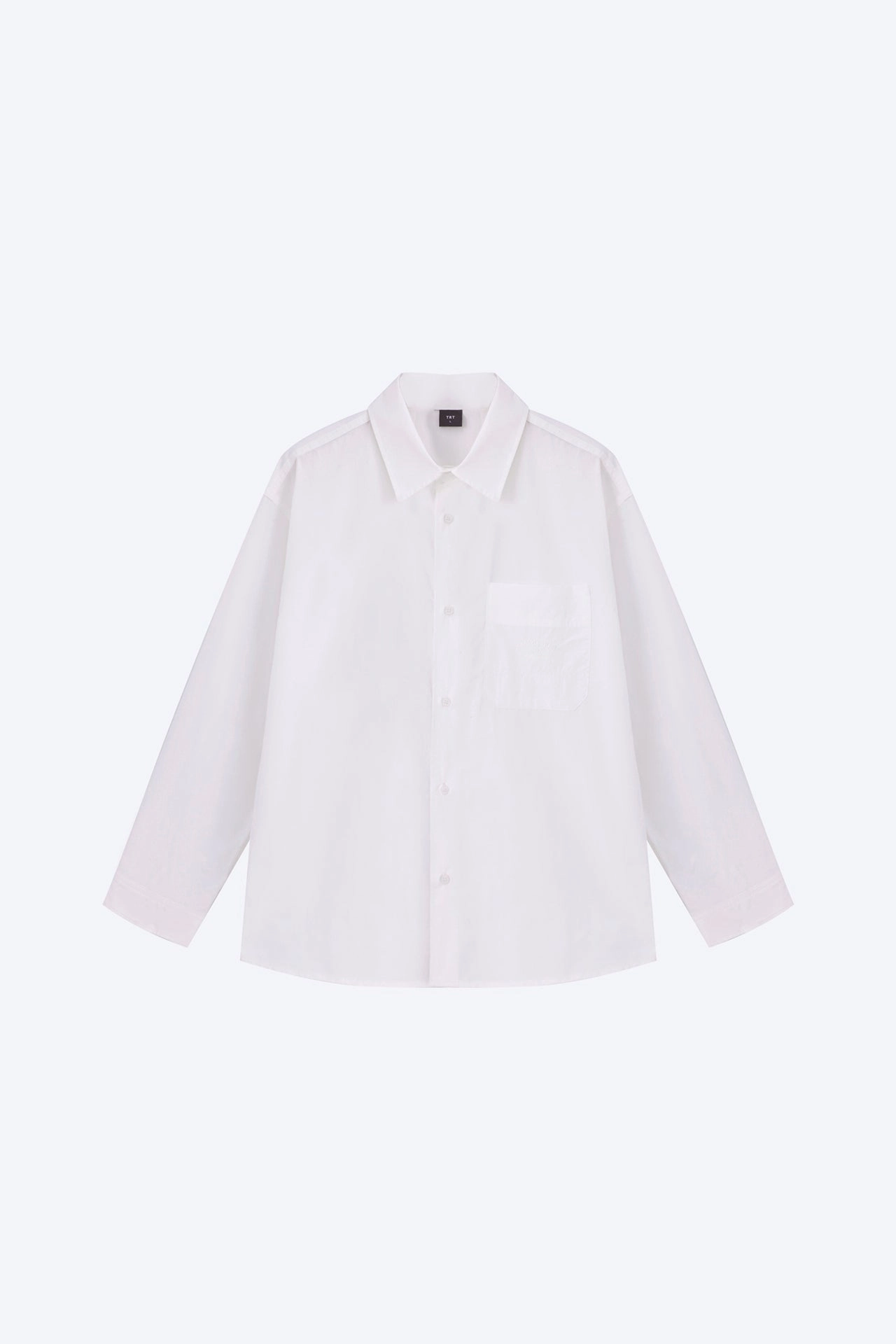 Sporty Design Button Up Classic Shirt - White [AT]
