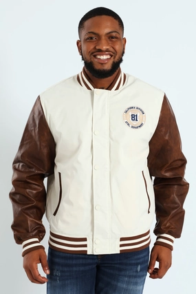 Varsity Bomber Jacket - Vanilla Functional Piece