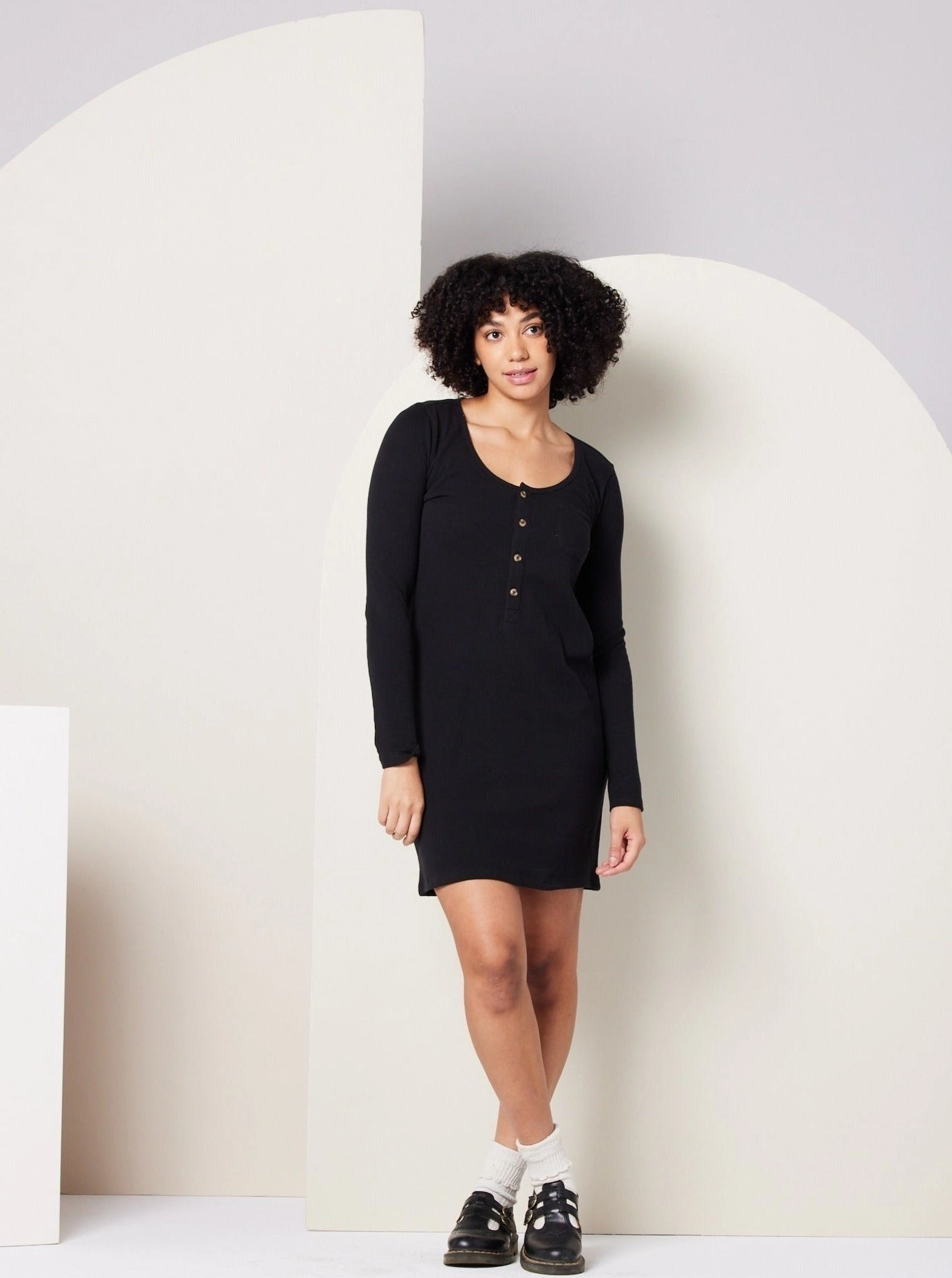 Travel Wear Saturated Hue Aminah Dress - Black