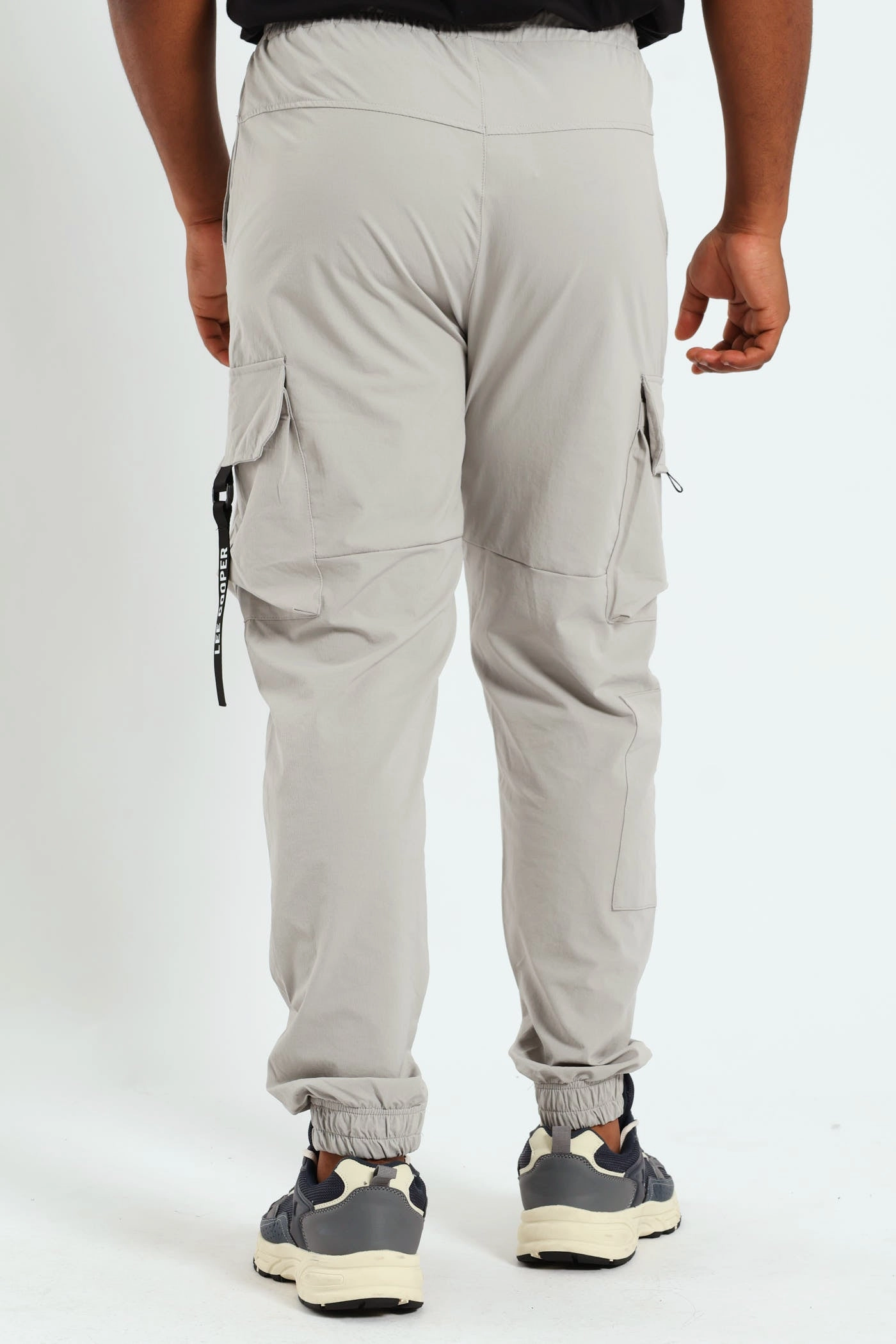 Sporty Stretch Fit Kurt Nylon Jogger - Light Grey