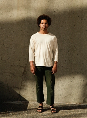 Men's Organic Raglan - Natural WideNeckOpening Comfy Layer