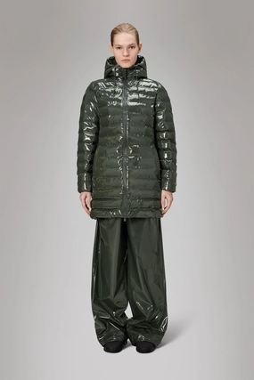 Unisex Casual Fit Flexible Knit Lohja Long Puffer Curve Jacket