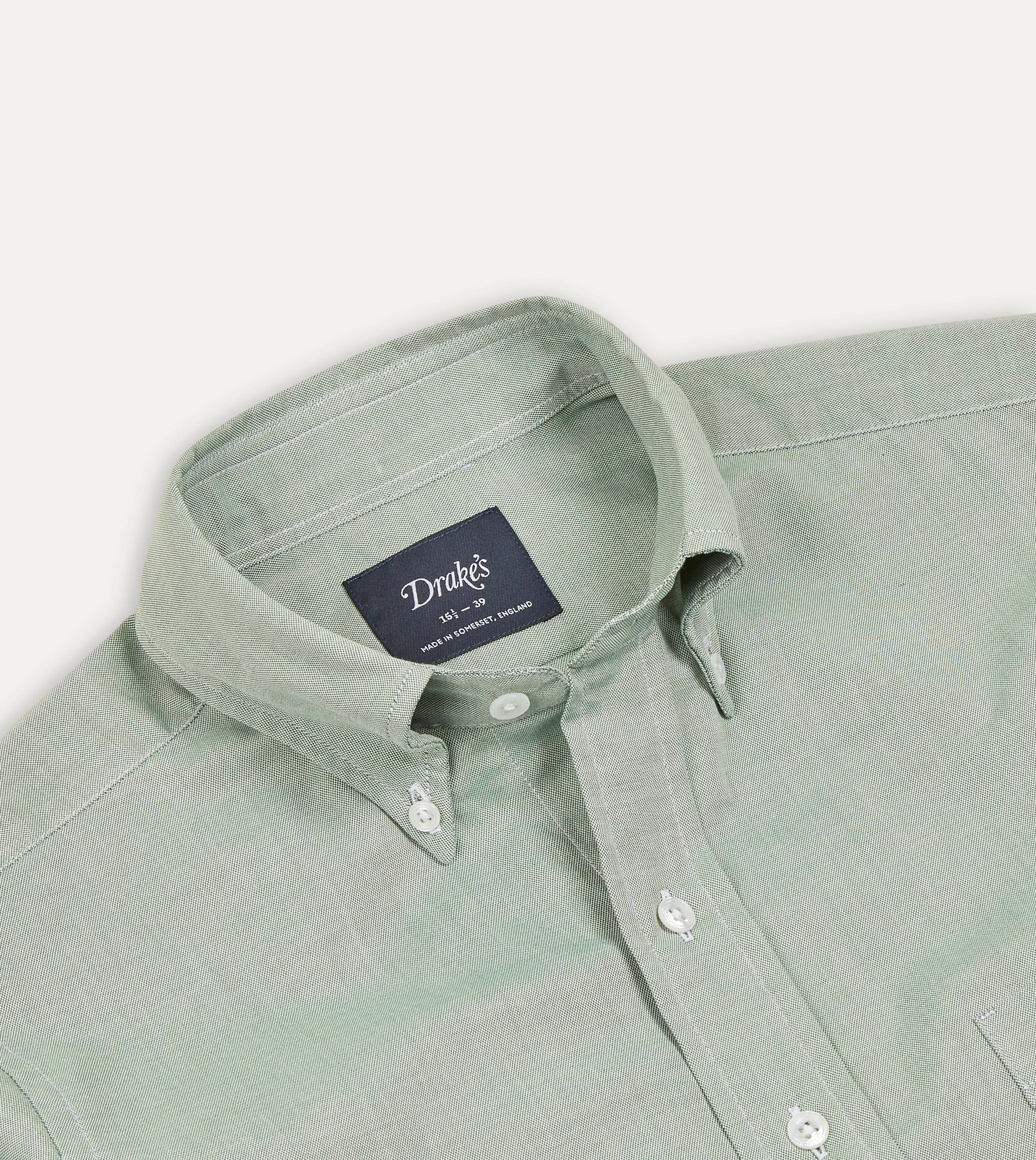 Green Pinpoint Oxford Cotton Cloth Button-Down Shirt Summer Vibes