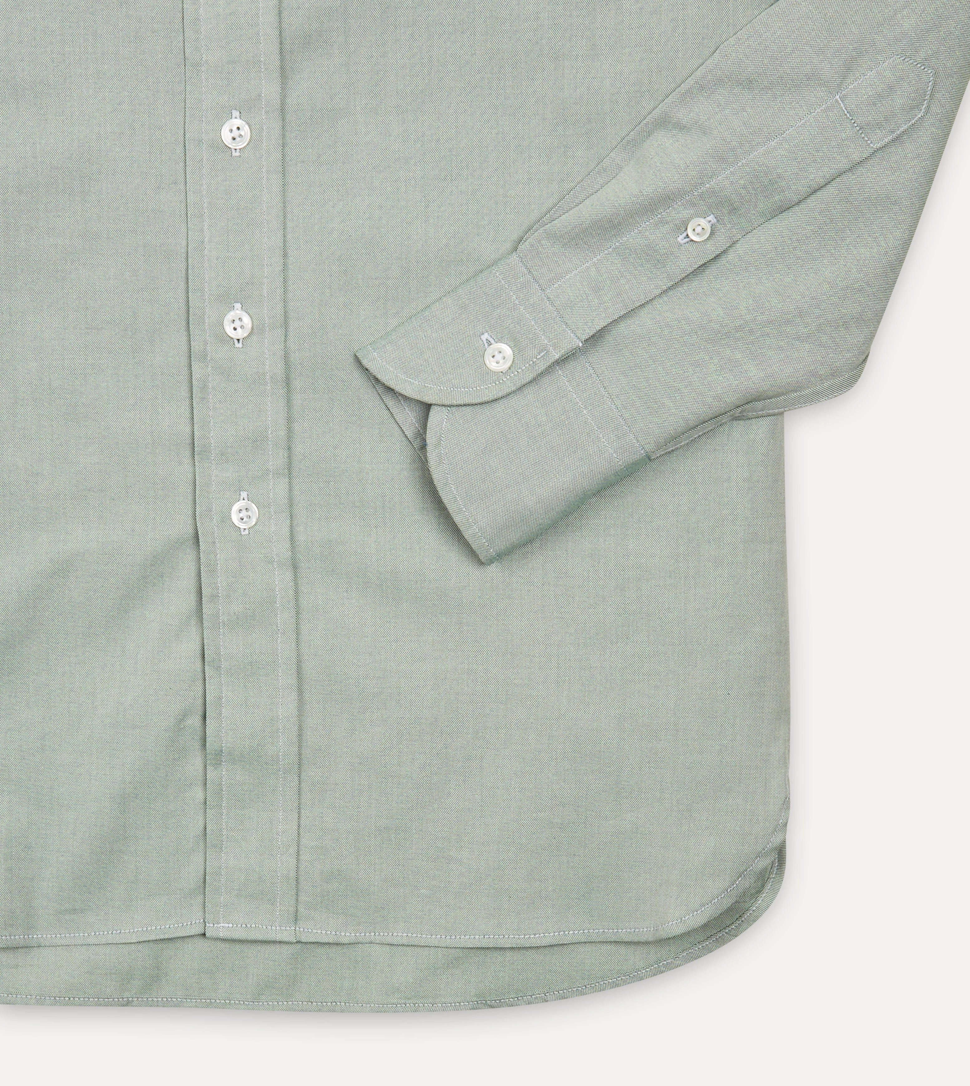 Green Pinpoint Oxford Cotton Cloth Button-Down Shirt Streamlined Design Urban Edge
