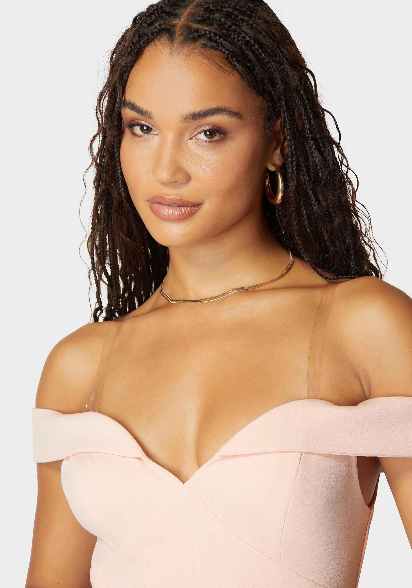 Off Shoulder Knit Dress Bold Elegance Sharp Fit