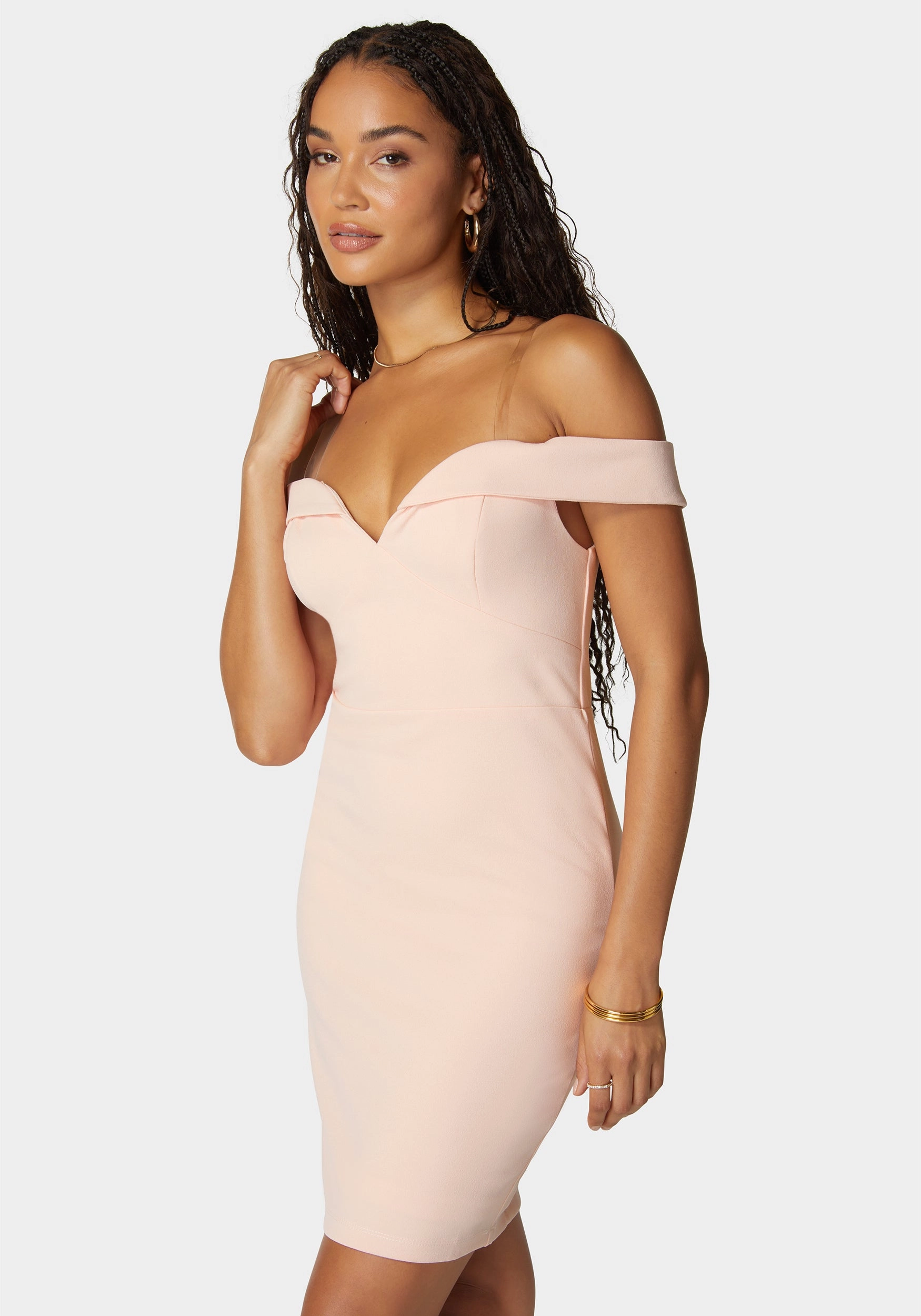 Subtle design Off Shoulder Knit Dress