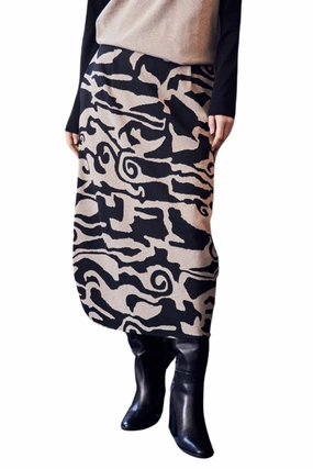 JACQUARD PRINT SKIRT - W24202 Soft Lines