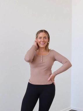 Prudence Top - Mocha Machine Washable Construction