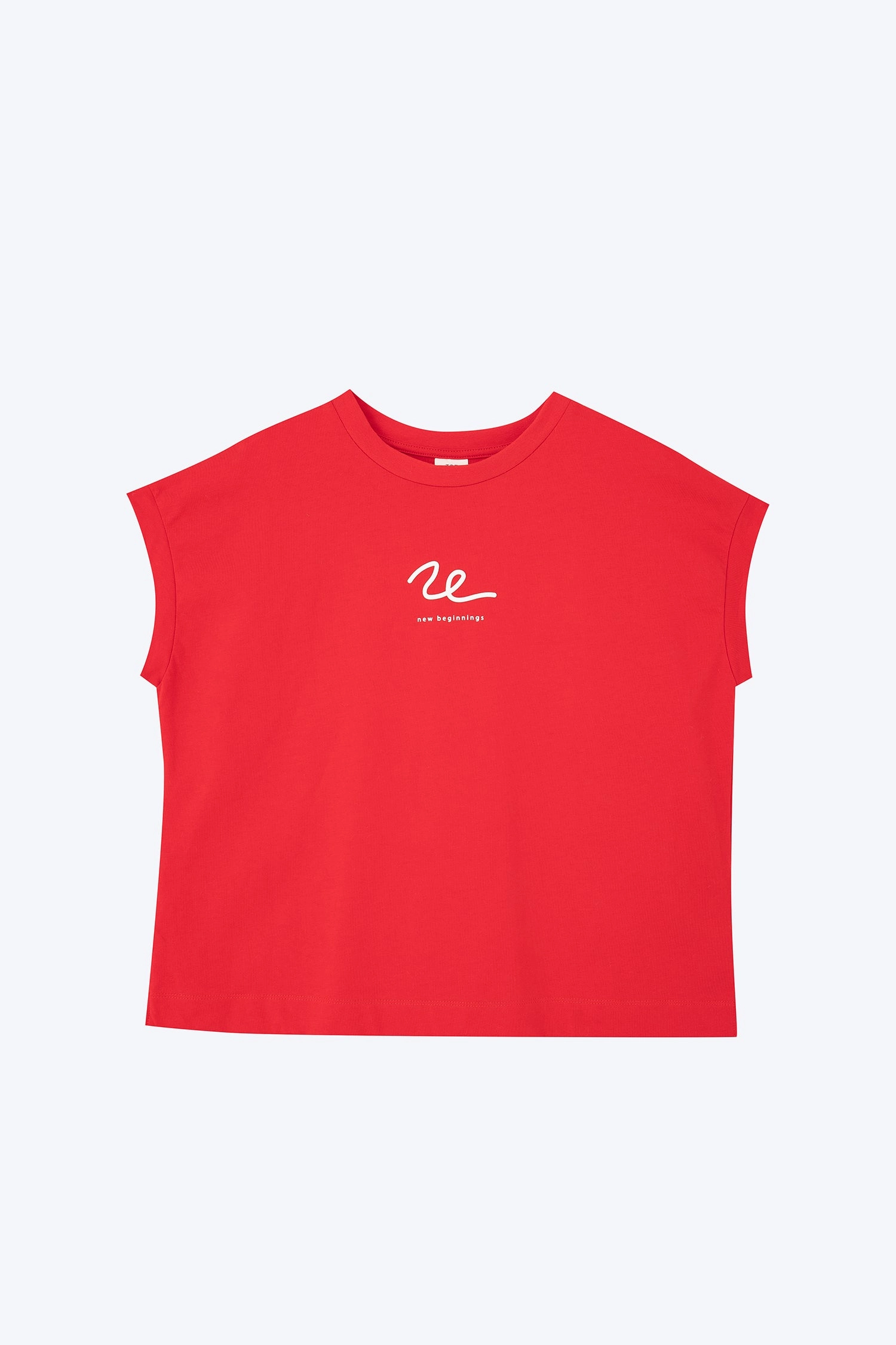 ReinforcedNeckline Serpent's Dawn Cap Sleeve Tee - Red [AT]