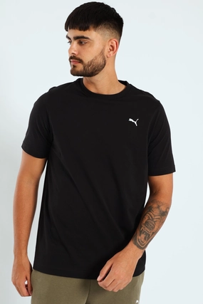 Essential Small Logo Tee - Black High Density Cotton