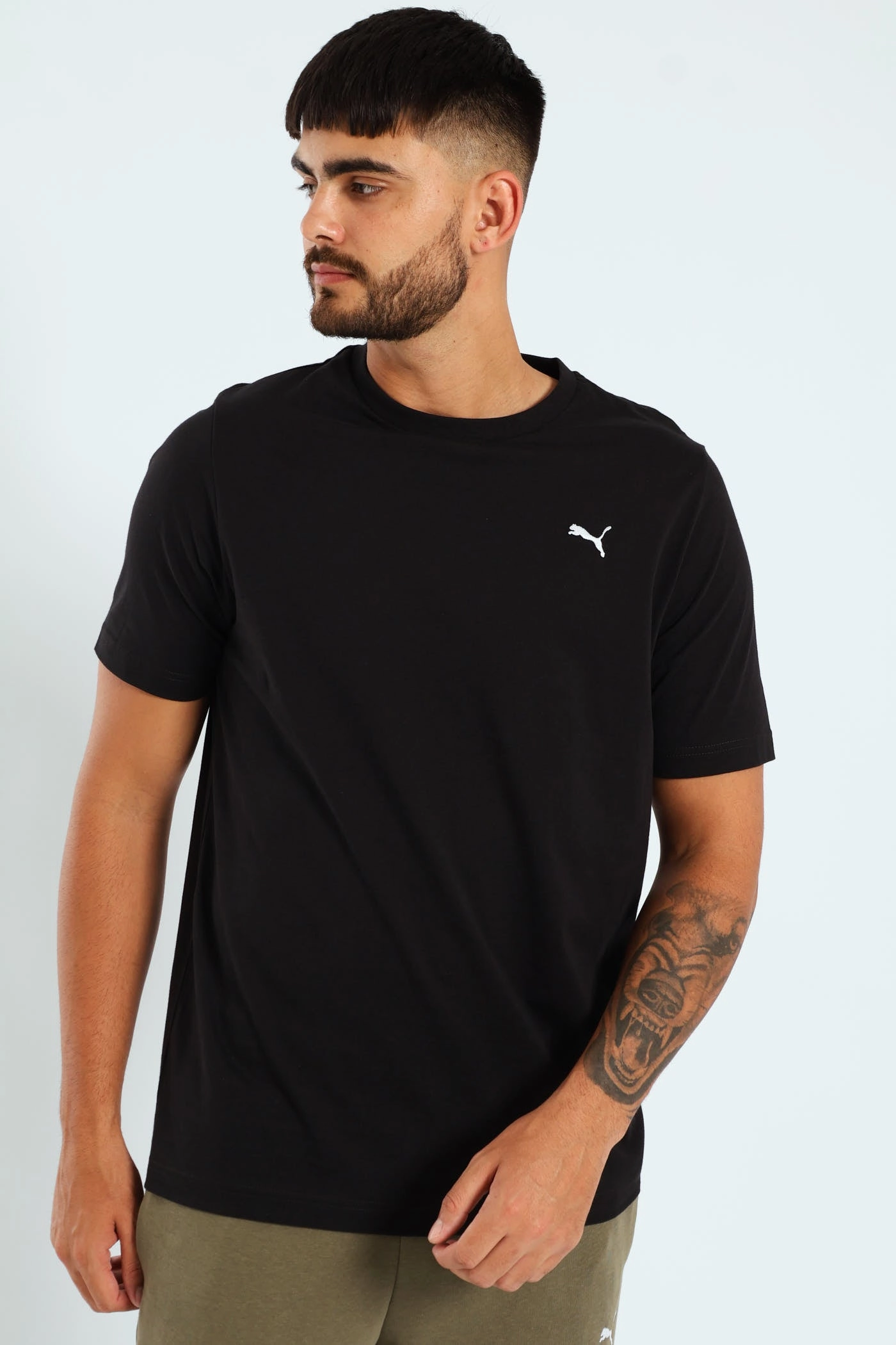 Essential Small Logo Tee - Black High Density Cotton
