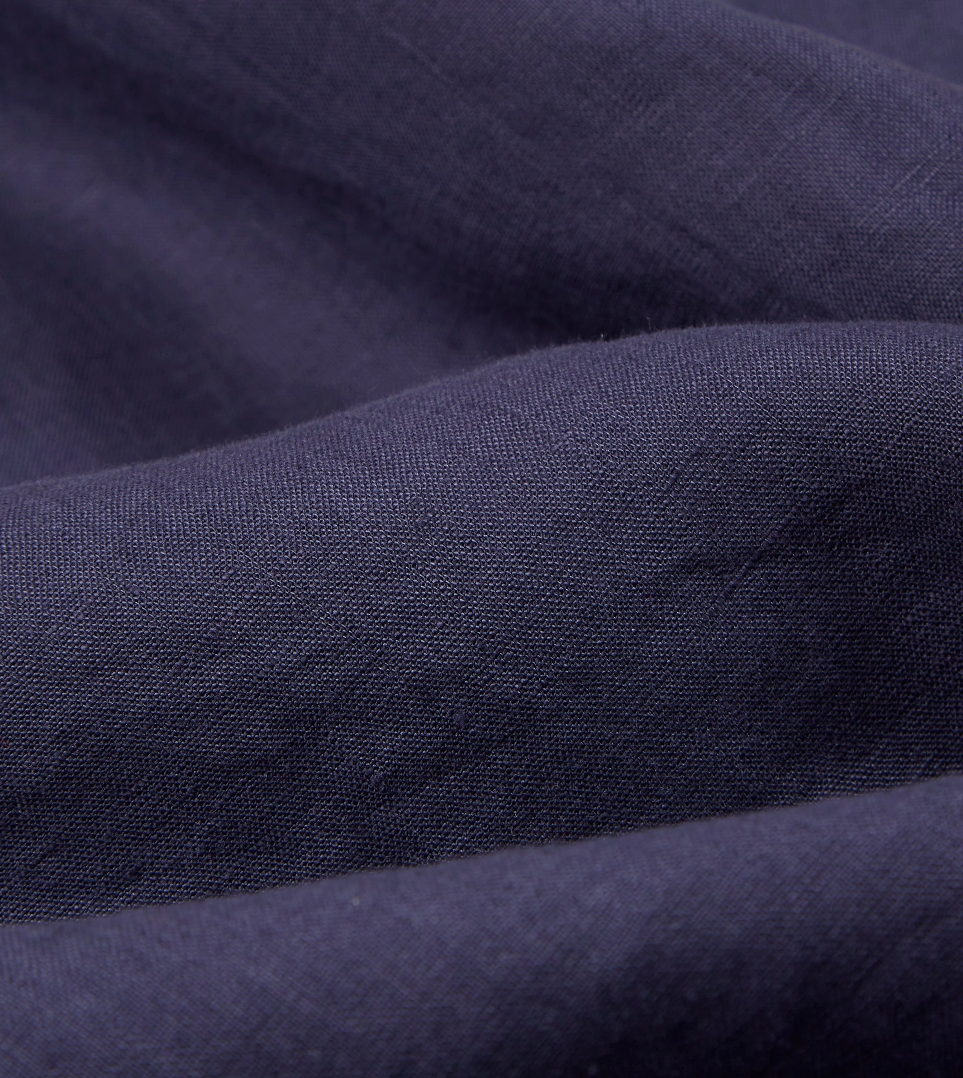 Washed Navy Linen Spread Collar Shirt Eco Friendly Material All Day Comfort Tech